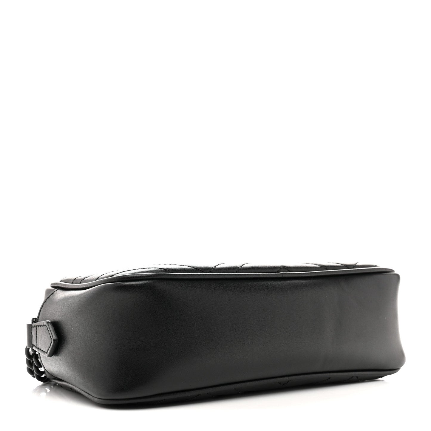 Calfskin Matelasse Monochrome Small GG Marmont Chain Shoulder Bag Black