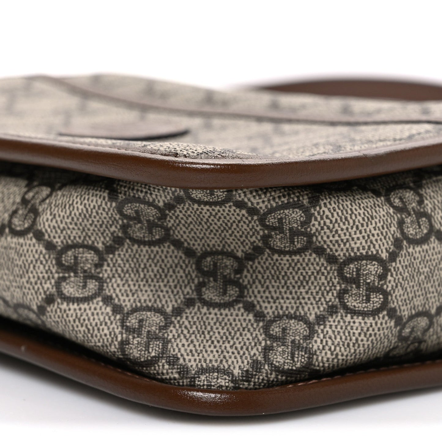GG Supreme Monogram Azalea Calfskin Mini Retro Interlocking G Shoulder Bag Beige Ebony Brown Sugar