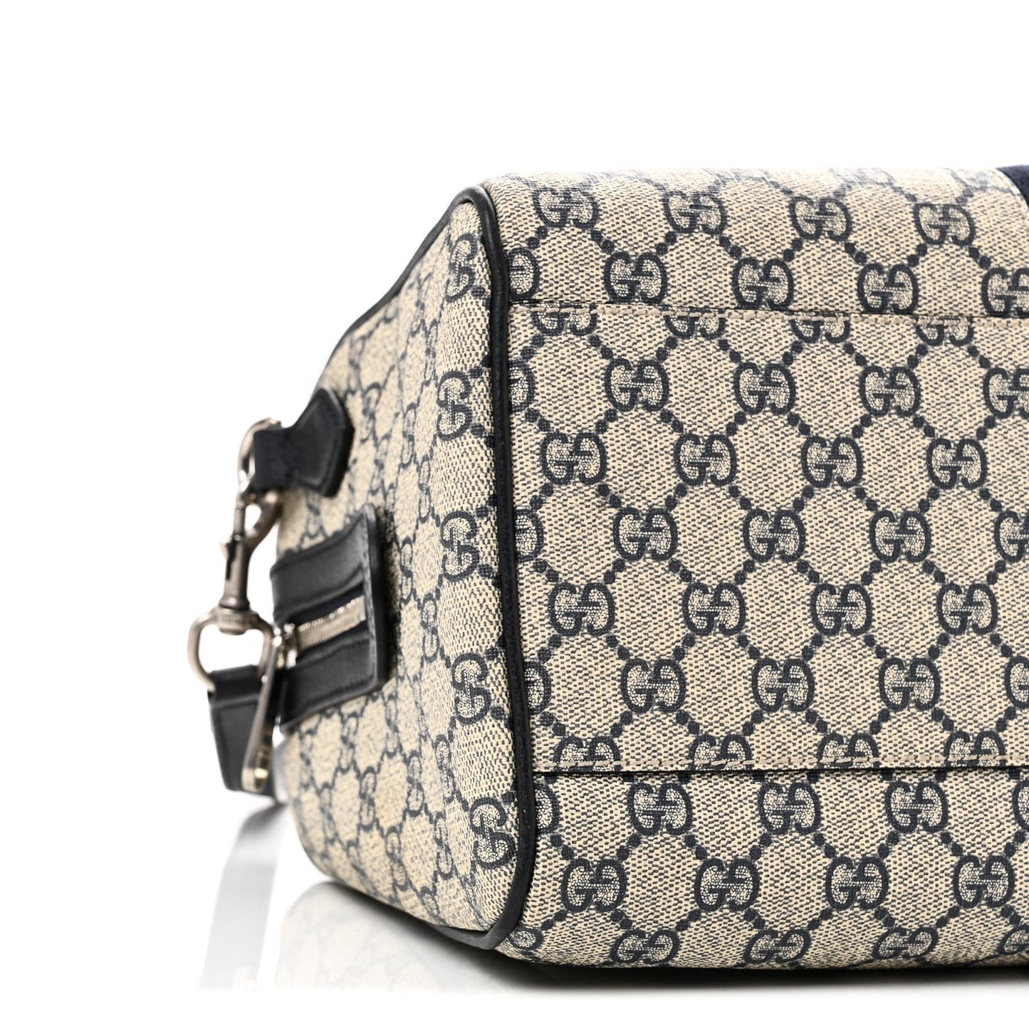 GG Supreme Monogram Web Medium Ophidia Top Handle Bag Beige Blue