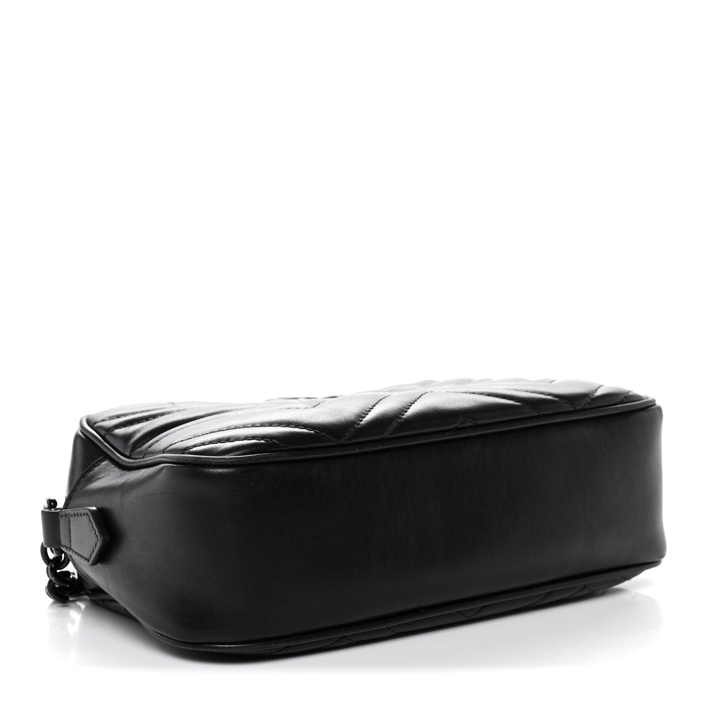 Calfskin Matelasse Monochrome Small GG Marmont Chain Shoulder Bag Black