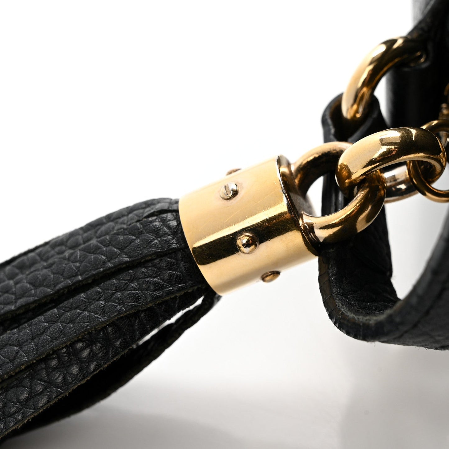Pebbled Calfskin Small Soho Disco Bag Black
