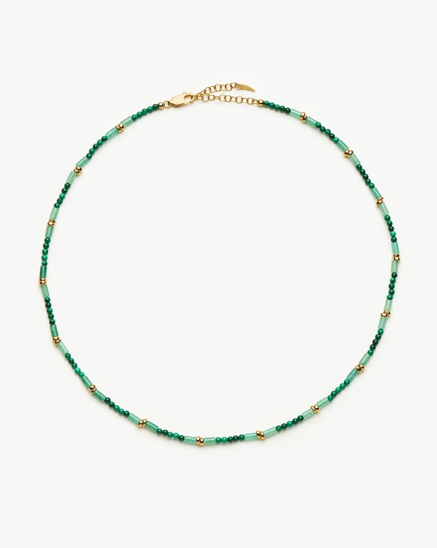 Beaded Gemstone Choker | 18k Gold Plated/Mojito Green