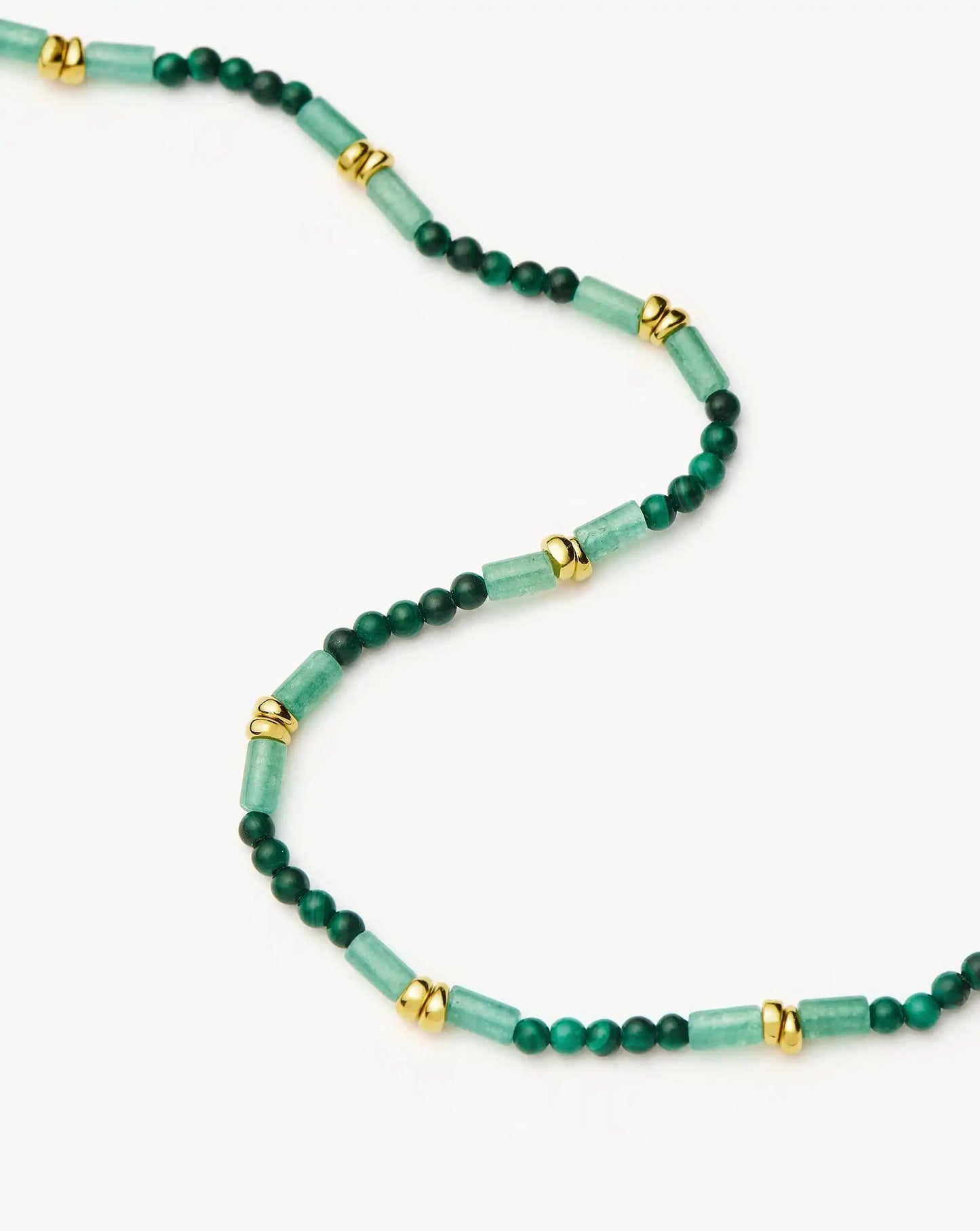 Beaded Gemstone Choker | 18k Gold Plated/Mojito Green