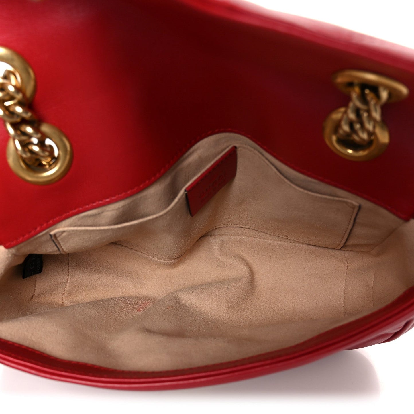Calfskin Matelasse Mini GG Marmont Shoulder Bag Hibiscus Red