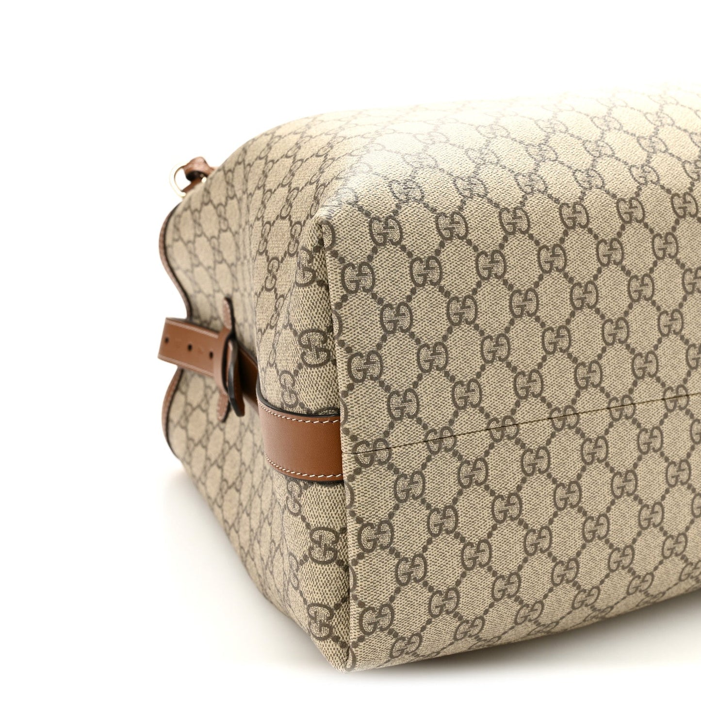 GG Icon Monogram Padlock Shoulder Bag Beige Dark Brown