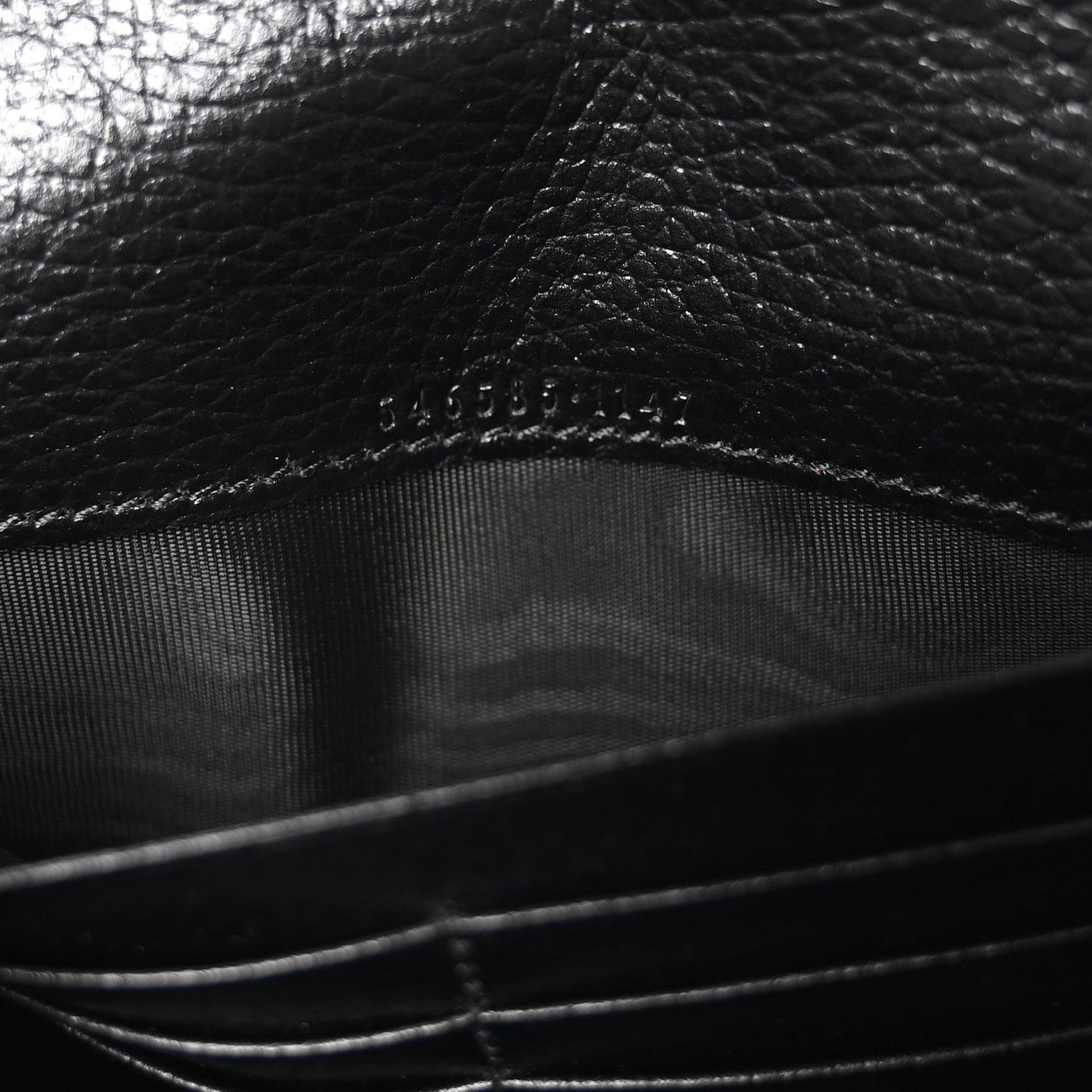 Dollar Calfskin GG Supreme Monogram Petite GG Marmont Wallet Chain Bag Black Beige Ebony