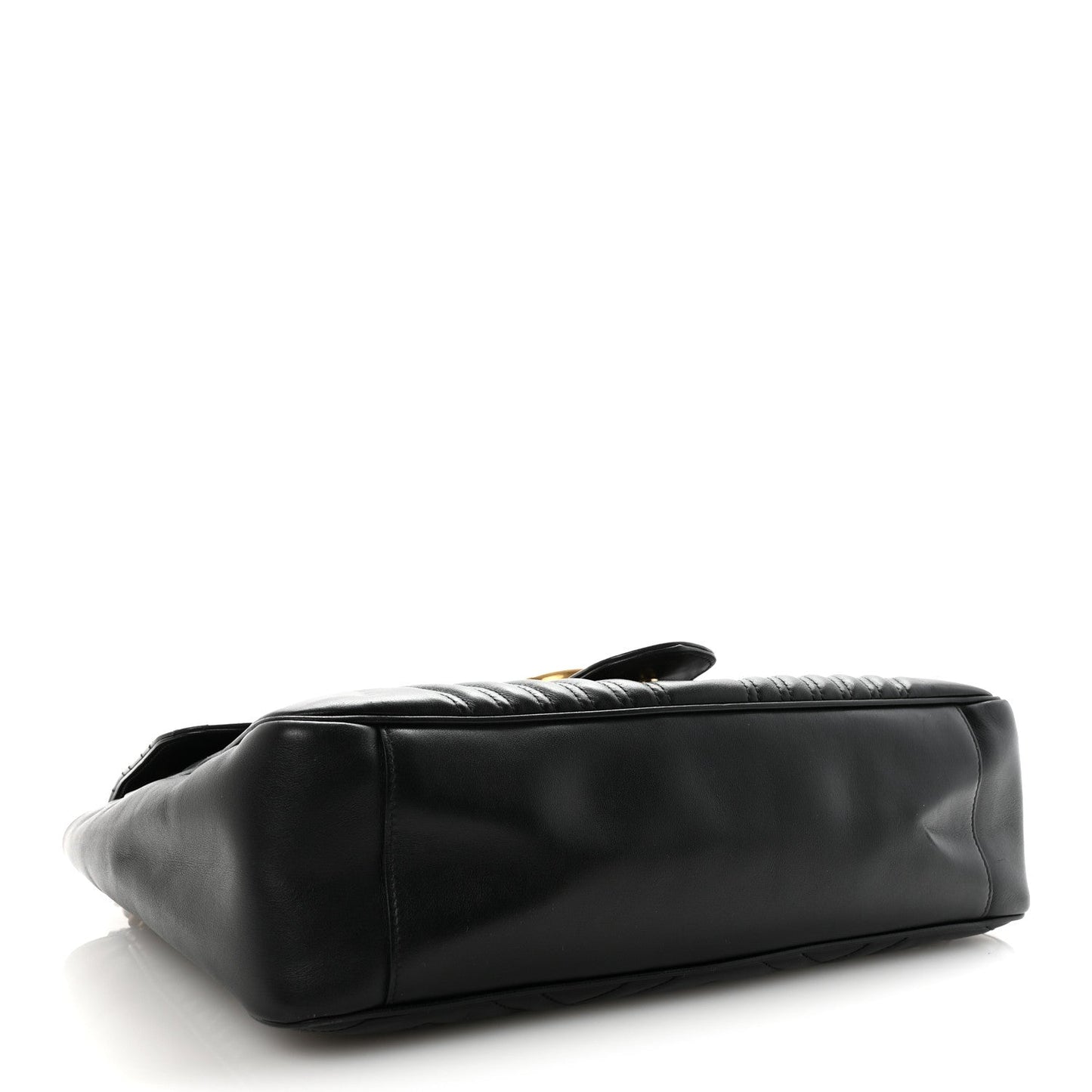Calfskin Matelasse Large GG Marmont Shoulder Bag Black