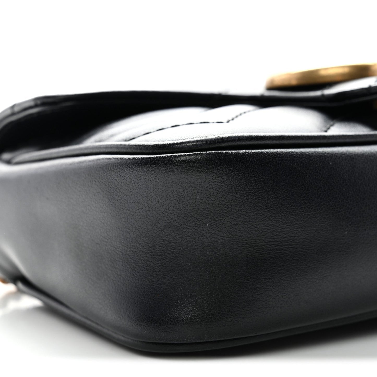 Calfskin Matelasse Super Mini GG Marmont Shoulder Bag Black