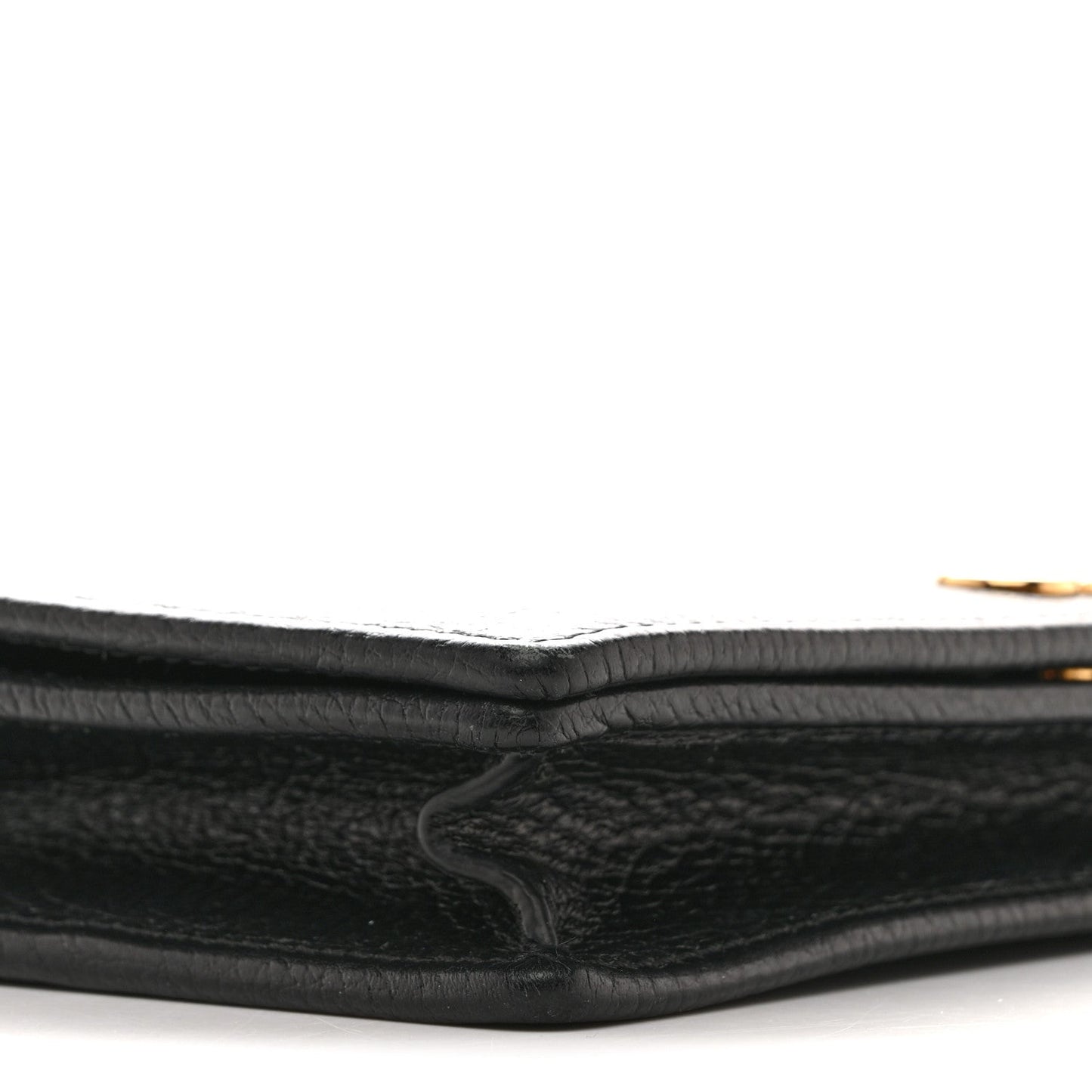 Dollar Calfskin Mini GG Marmont Chain Wallet Black