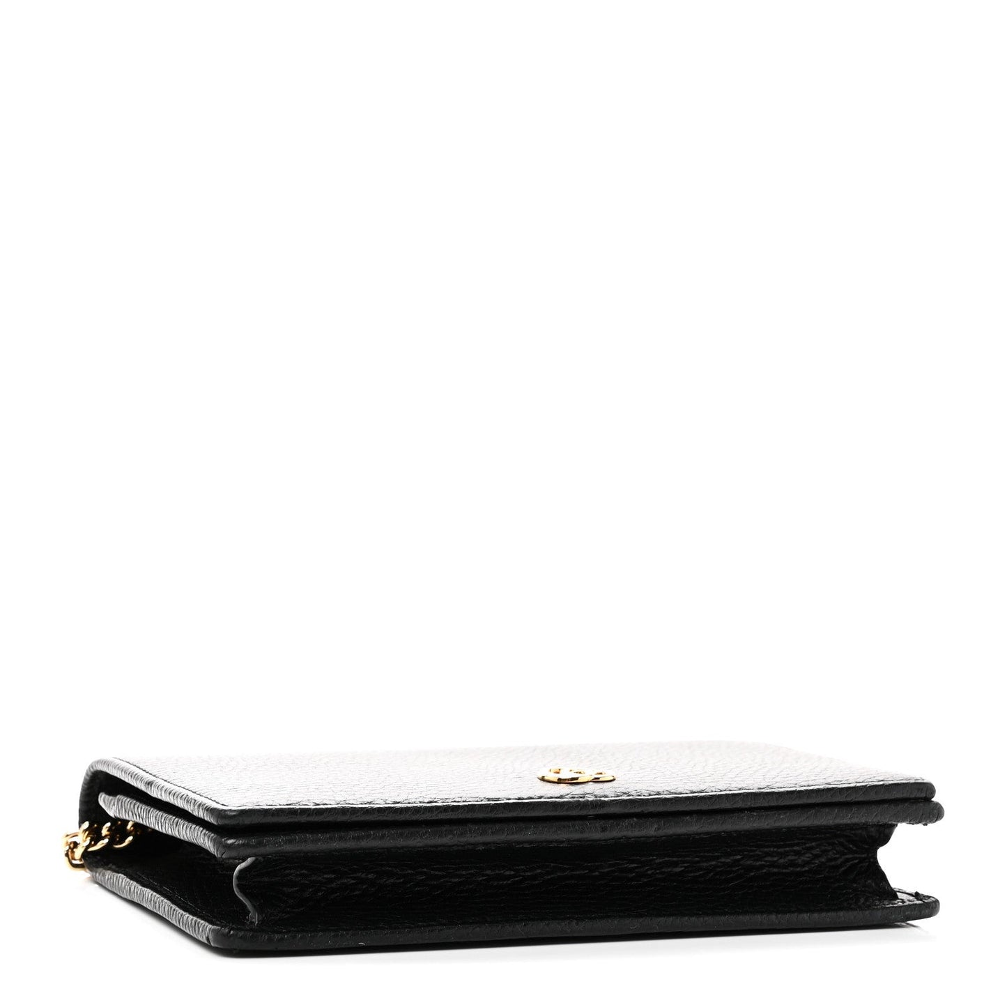 Calfskin Mini GG Marmont Chain Wallet Black