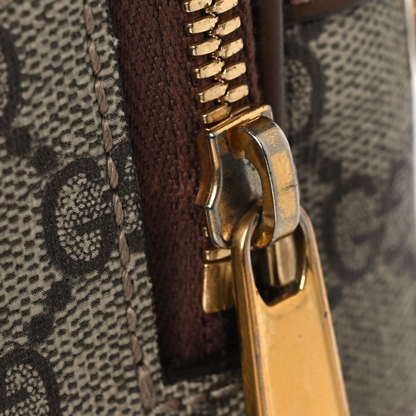 GG Supreme Monogram Azalea Calfskin Retro Interlocking G Multi-Function Bag Beige Ebony Brown Sugar