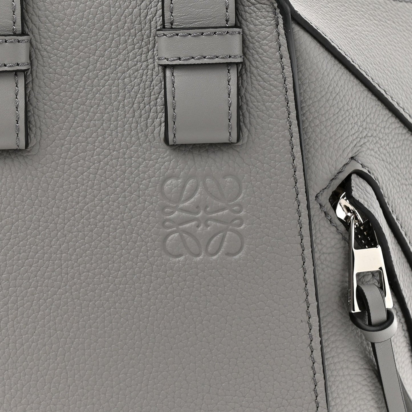 Grained Calfskin Mini Hammock Shoulder Bag Pearl Grey