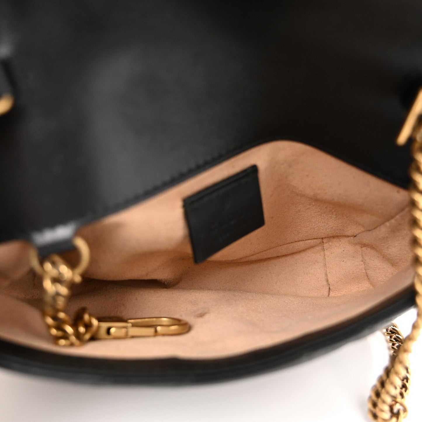 Calfskin Matelasse Super Mini GG Marmont Shoulder Bag Black