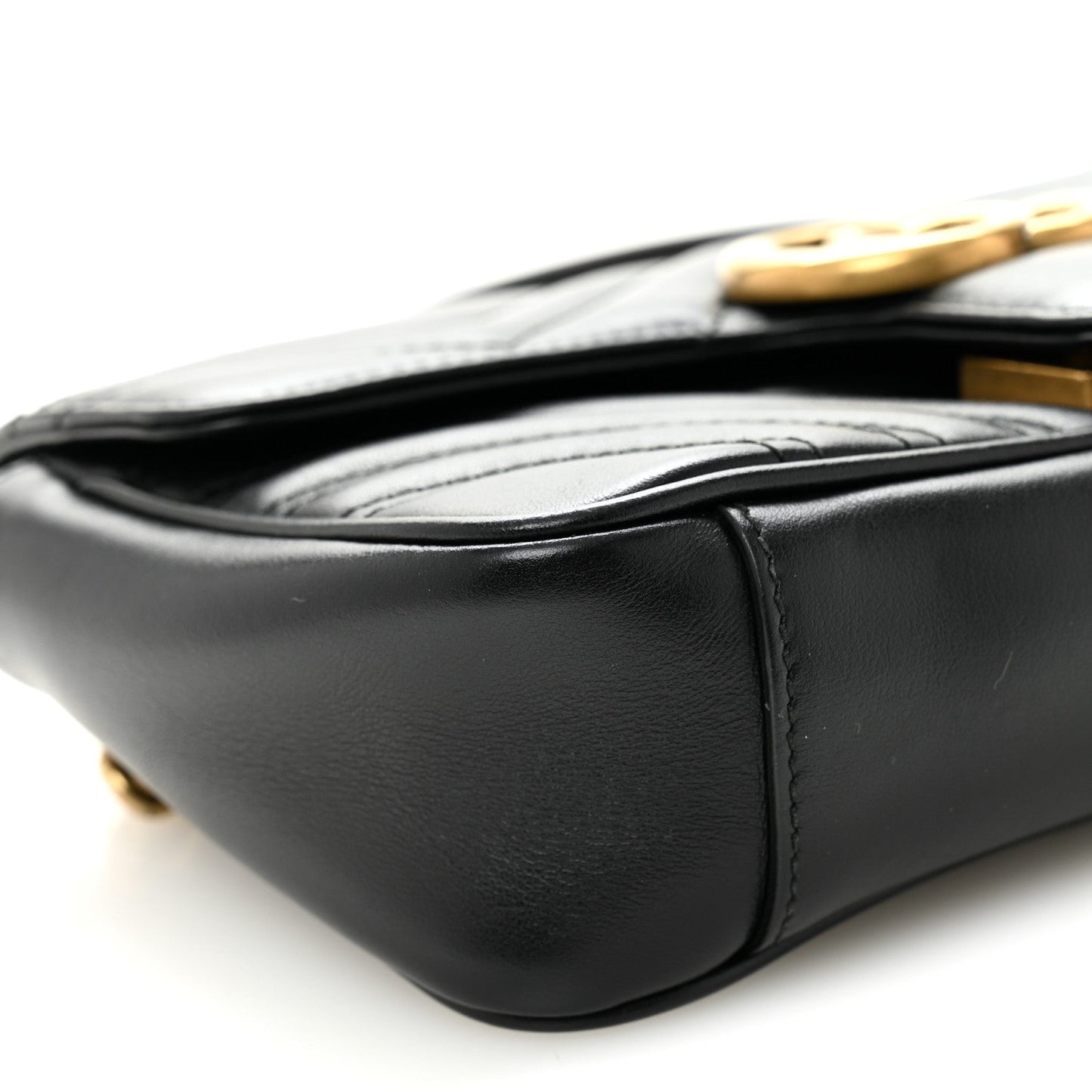 Calfskin Matelasse Small GG Marmont Shoulder Bag Black