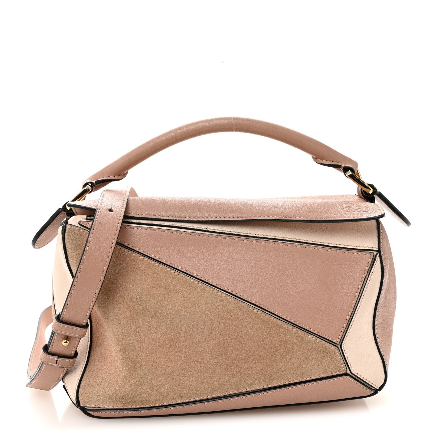 Calfskin Suede Small Puzzle Bag Blush