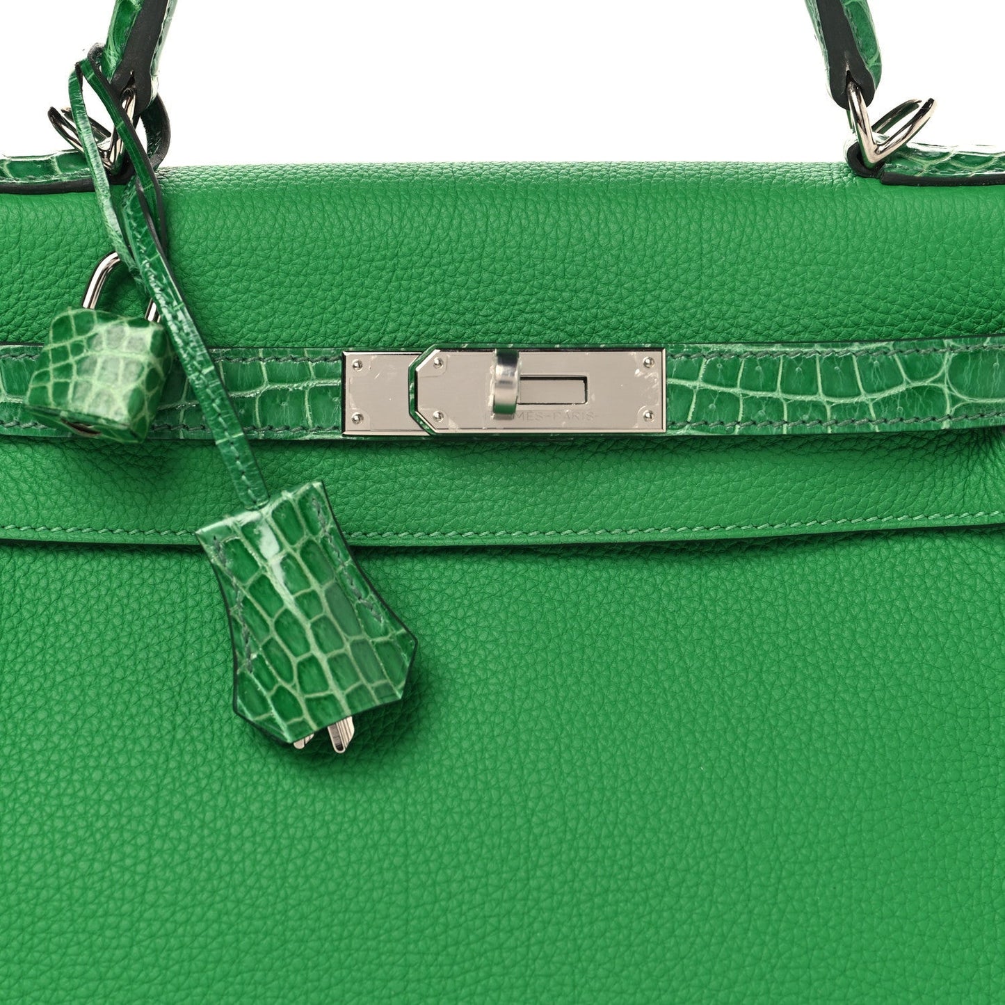 Togo Shiny Niloticus Crocodile Kelly Retourne Touch 28 Bambou