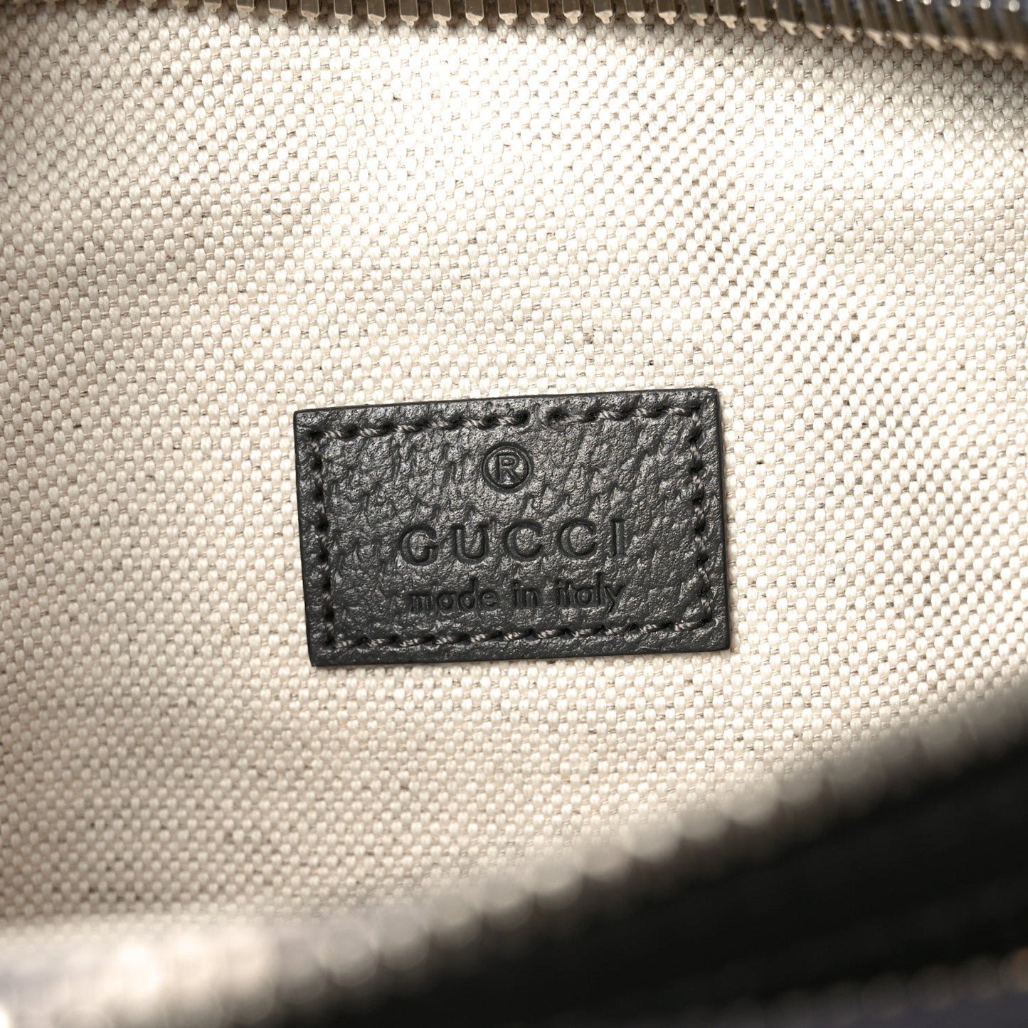 GG Supreme Monogram Textured Dollar Calfskin Ophidia Belt Bag Grey Black Graphite Grey