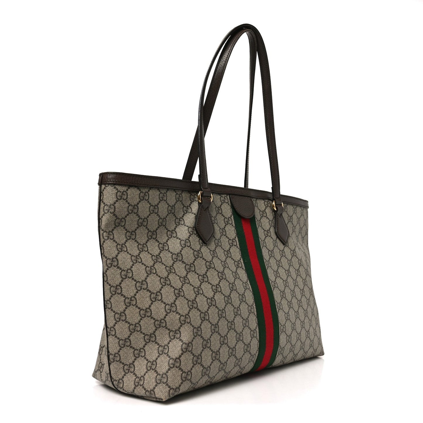 GG Supreme Monogram Medium Ophidia Shopping Tote Brown