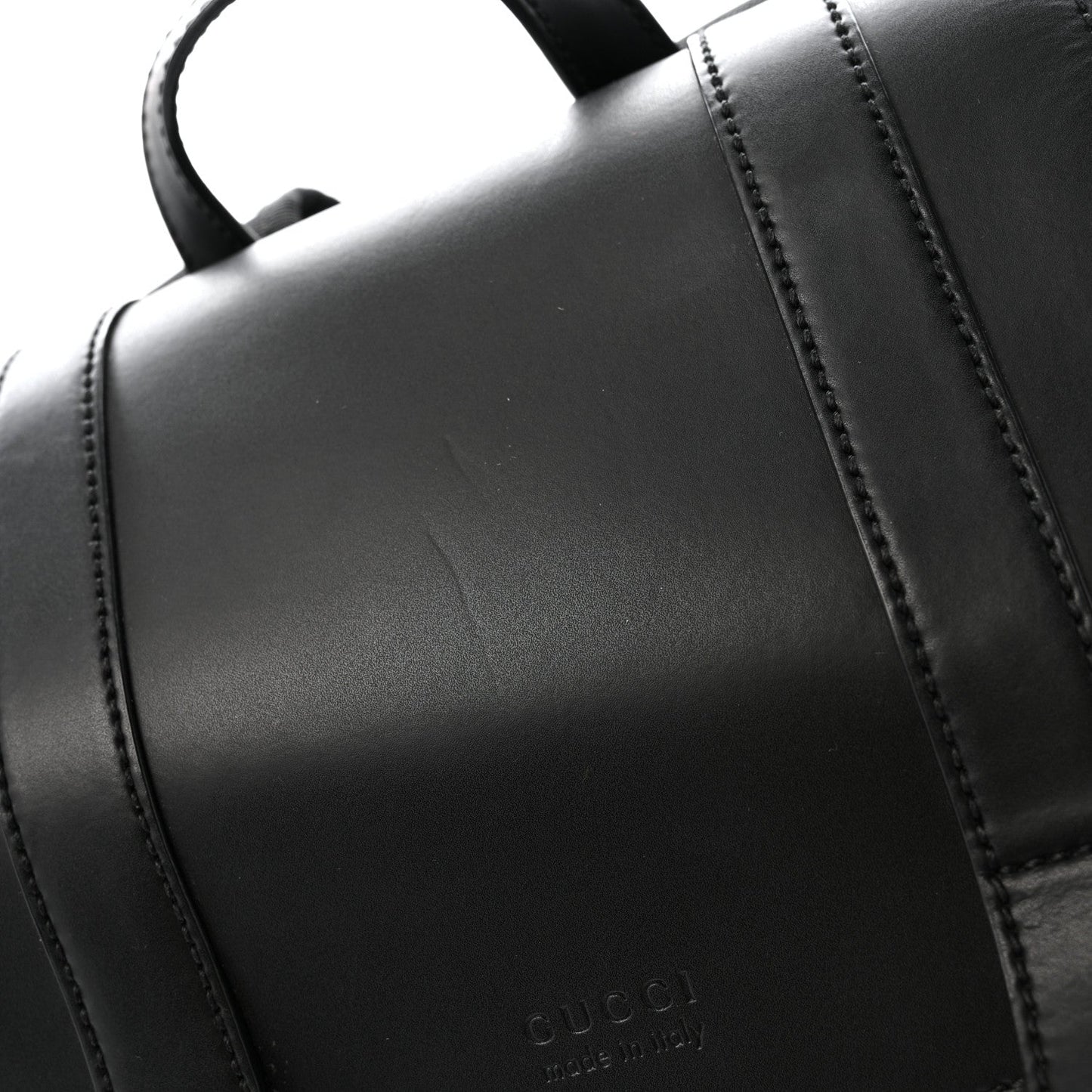Soft GG Supreme Monogram Calfskin Web Double Buckle Backpack Black