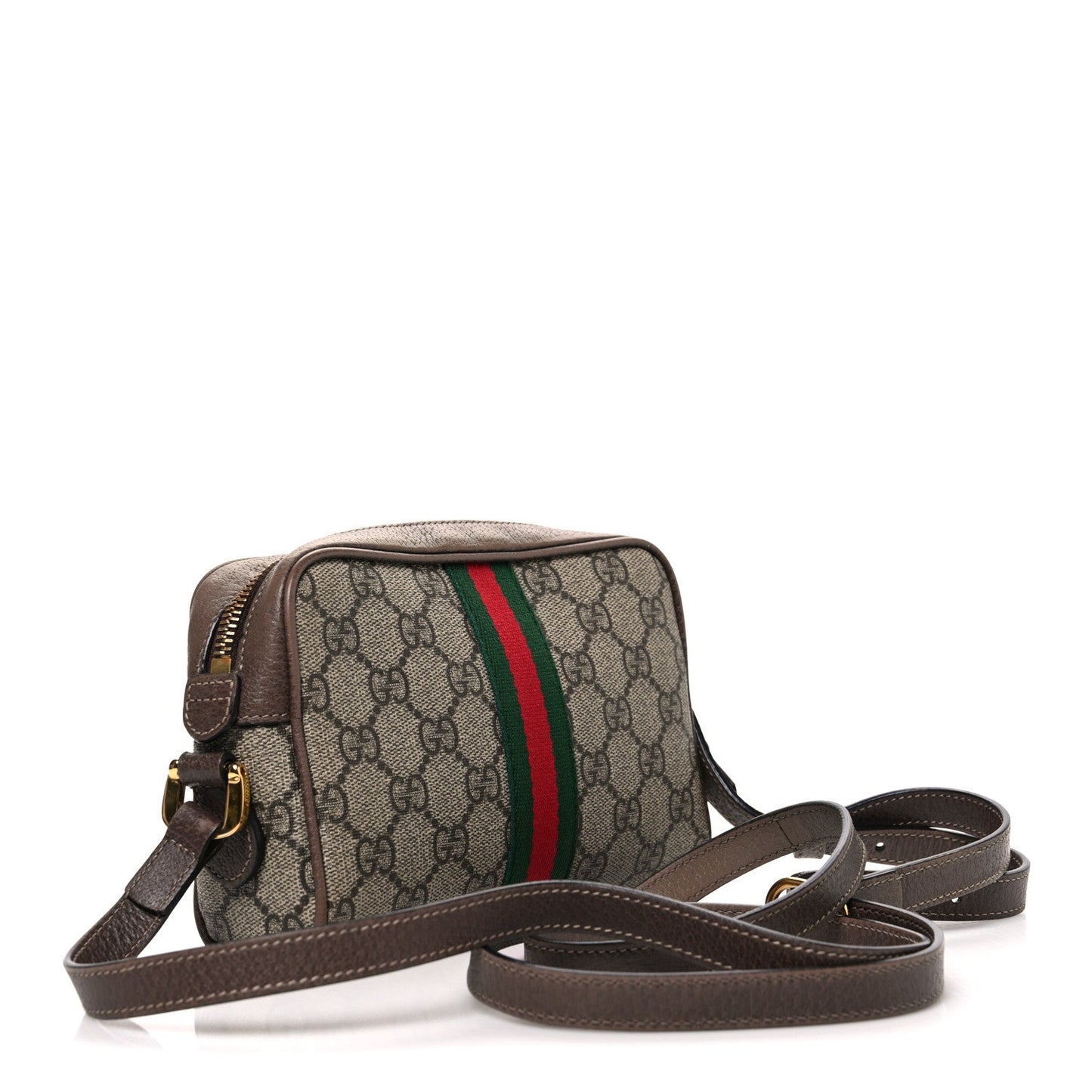 GG Supreme Monogram Web Mini Ophidia Shoulder Bag Brown