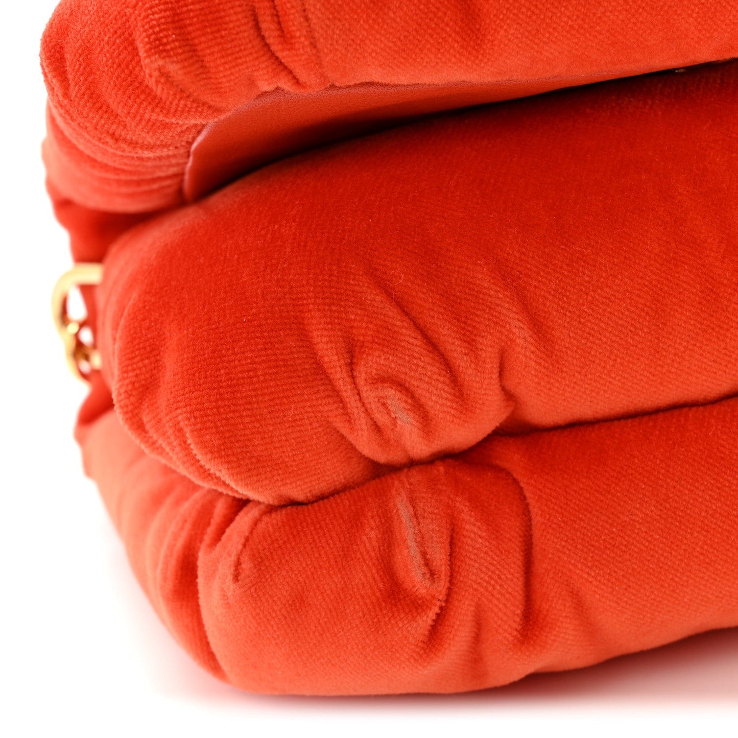 Velvet Mini Goya Puffer Bag Orange
