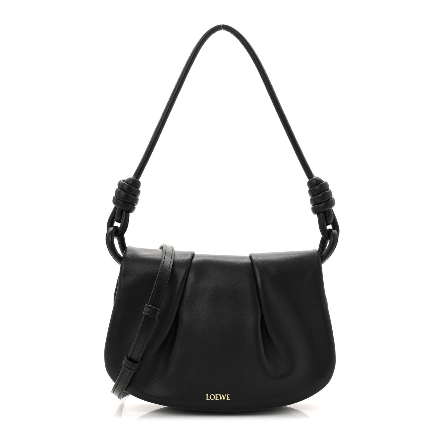 Shiny Nappa Calfskin Paseo Satchel Black