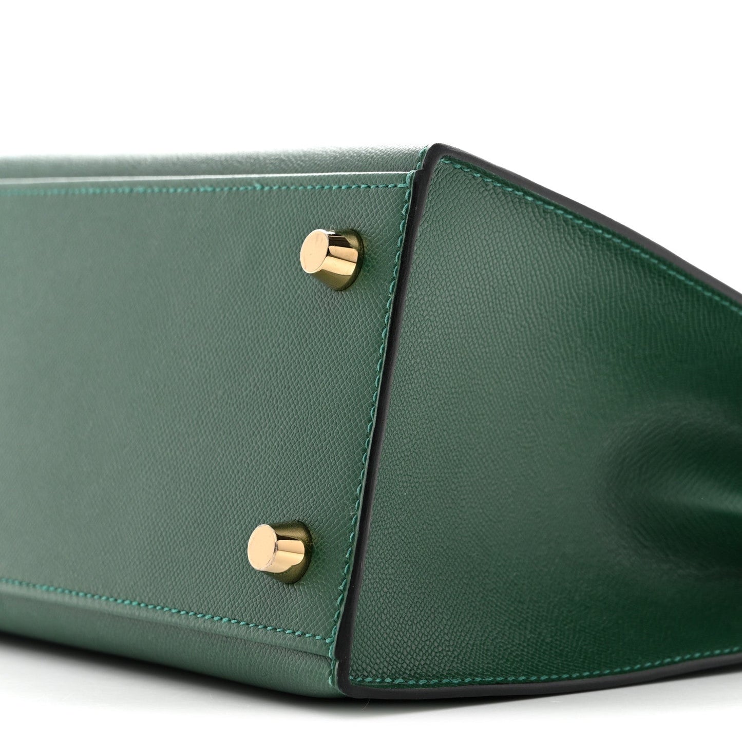 Madame Calfskin Shiny Alligator Kelly Sellier Touch 25 Vert Moyen