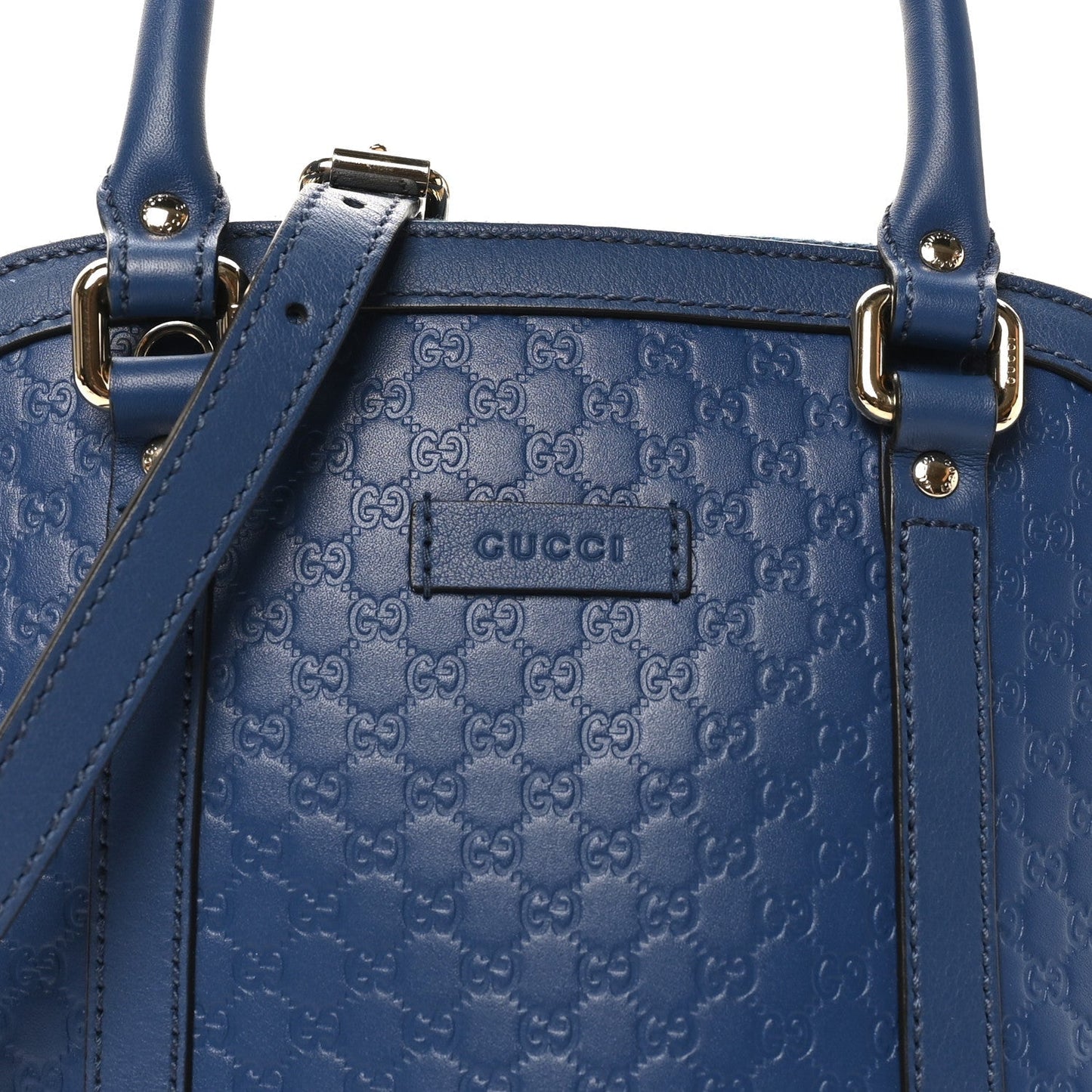 Soft Microguccissima Mini Dome Bag Blue