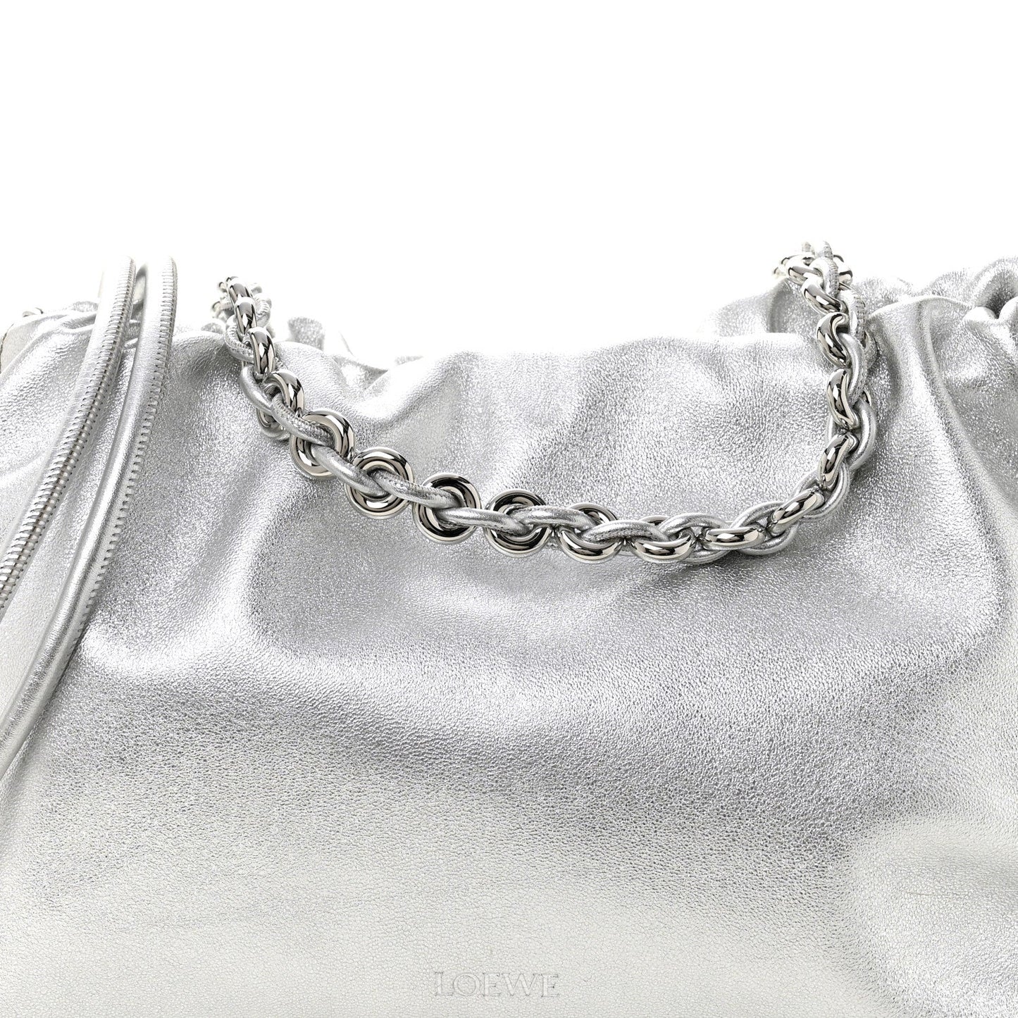 Metallic Nappa Donut Chain Flamenco Knot Silver