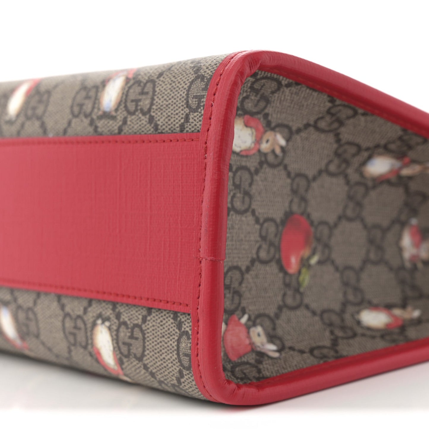 X Peter Rabbit GG Supreme Monogram Rabbit Apple Childrens Tote Beige Ebony Multicolor Bright Hibiscus