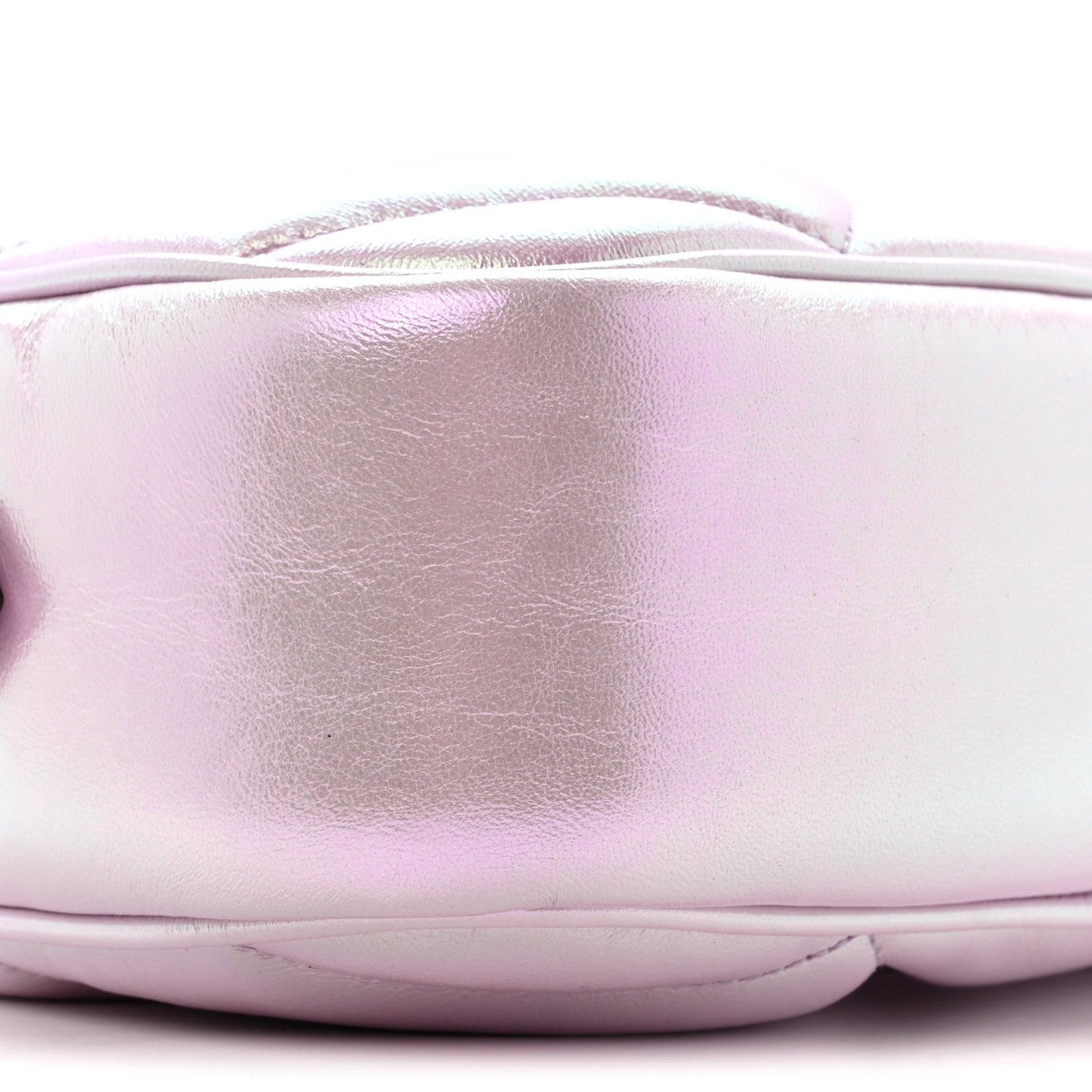Iridescent Nappa Chevron Matelasse Small GG Marmont Chain Shoulder Bag Iridescent Escape Pink