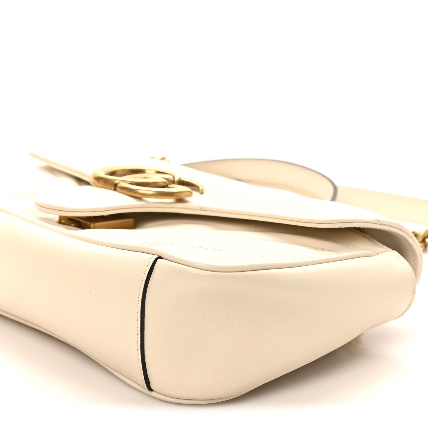 Calfskin Matelasse Mini GG Marmont Shoulder Bag White