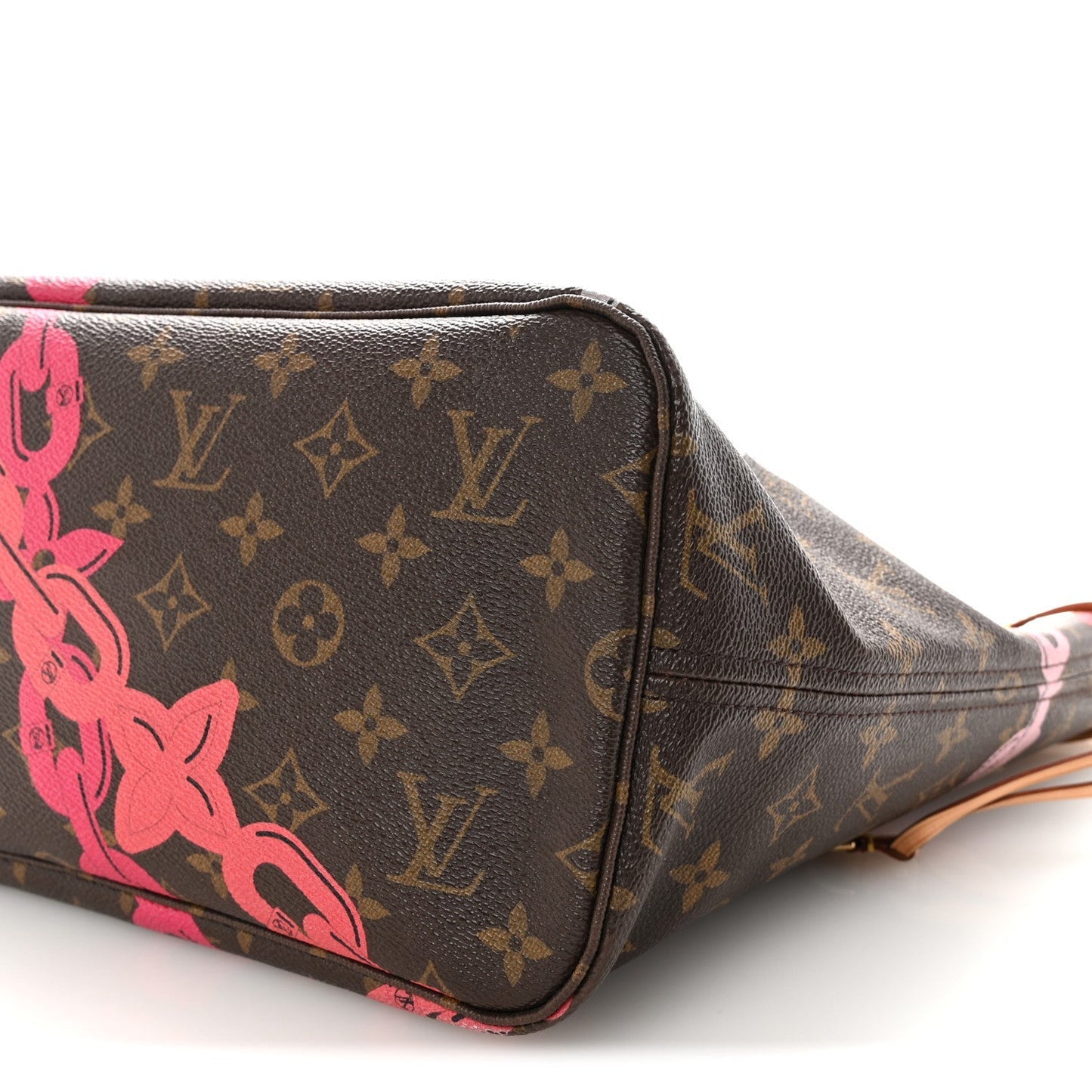 Monogram Bay Neverfull MM Rose Ballerine Poppy