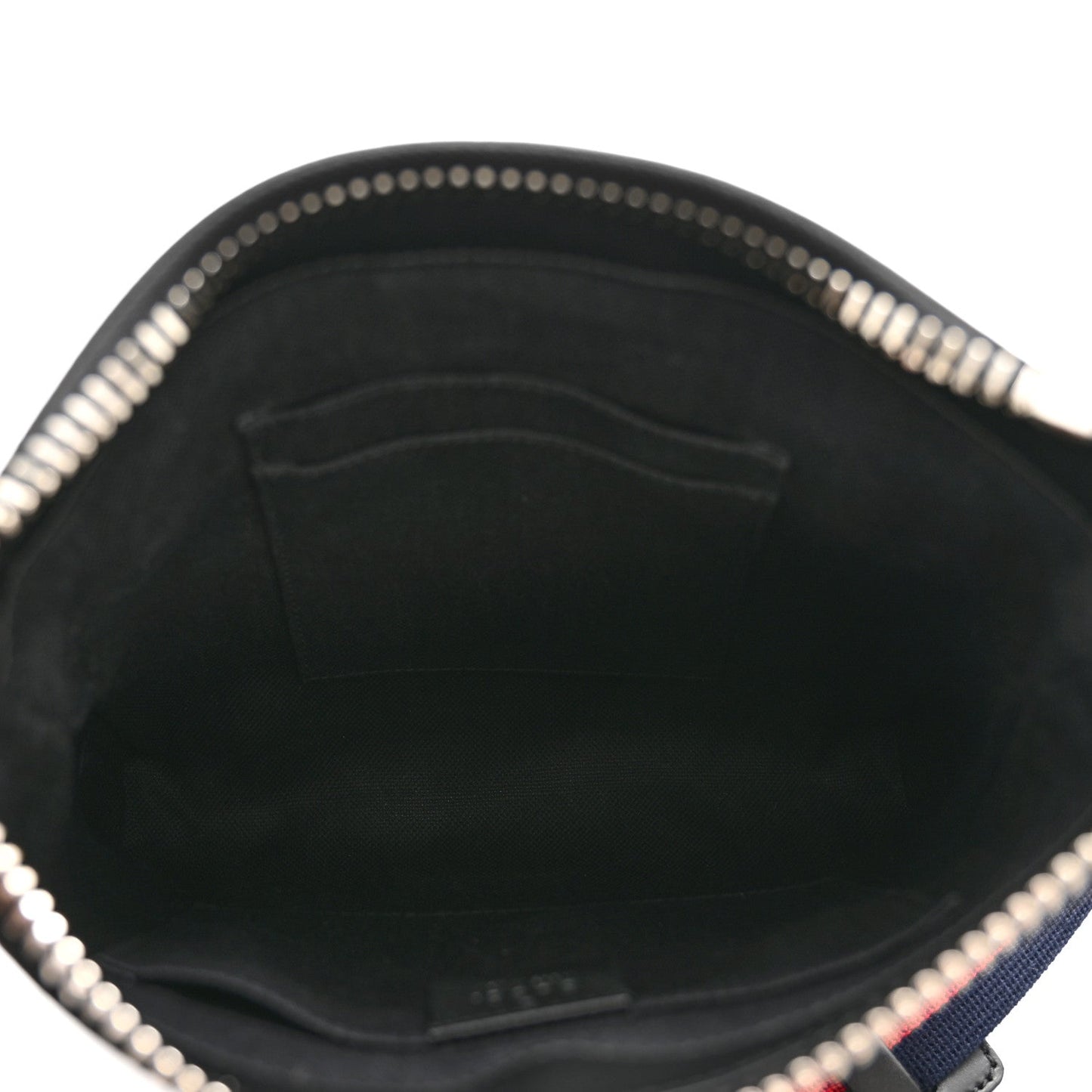 GG Supreme Monogram Web Small Flat Messenger Bag Black Grey