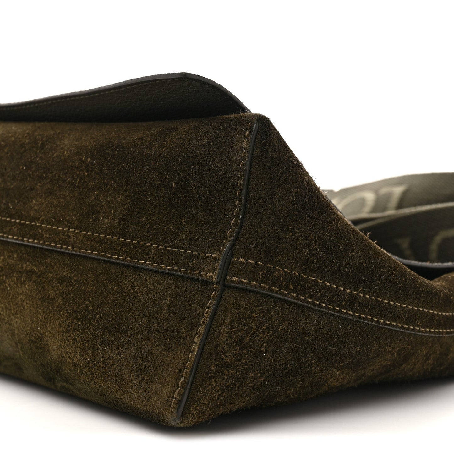 Suede Flamenco Satchel Bottle Green