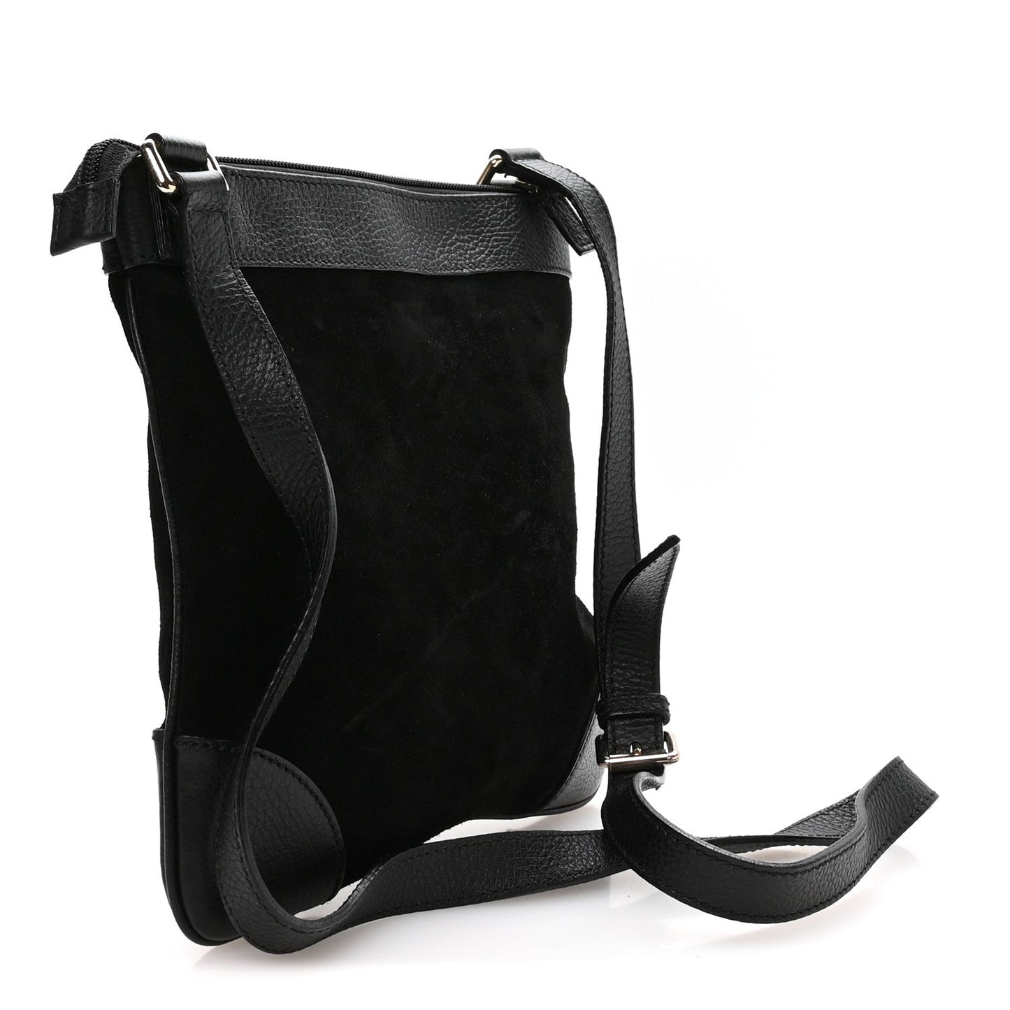 Guccissima Suede Crossbody Bag Black