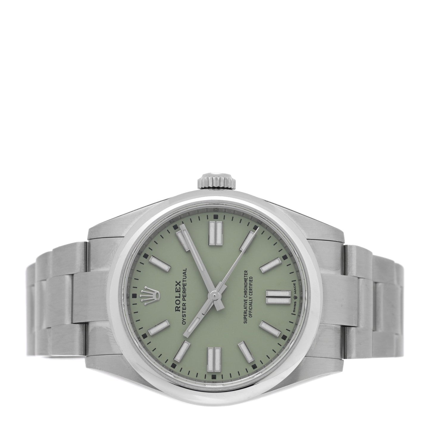 Stainless Steel 41mm Oyster Perpetual Watch Pistachio 134300