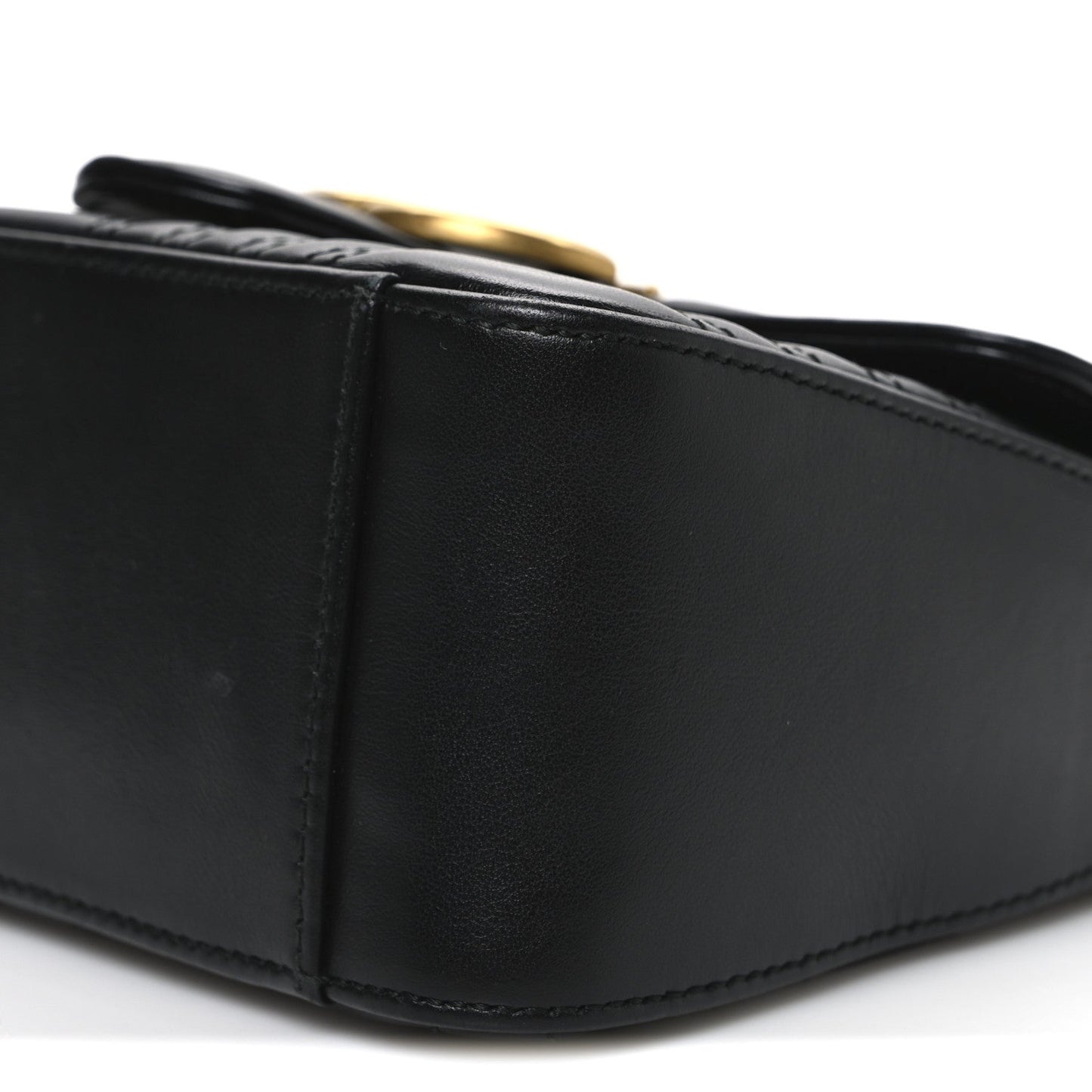 Calfskin Matelasse Mini GG Marmont Top Handle Shoulder Bag Black