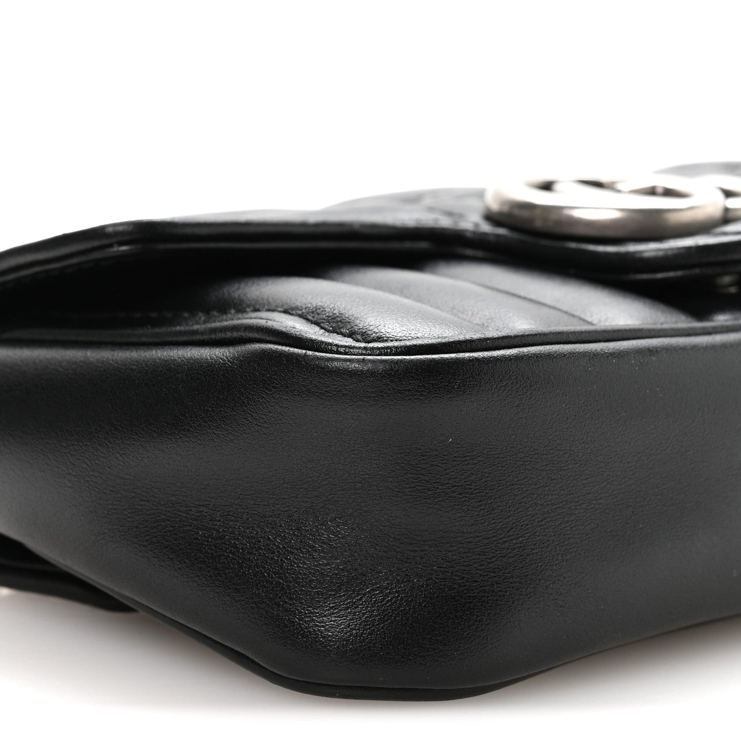 Calfskin Matelasse Aria Super Mini GG Marmont Shoulder Bag Black