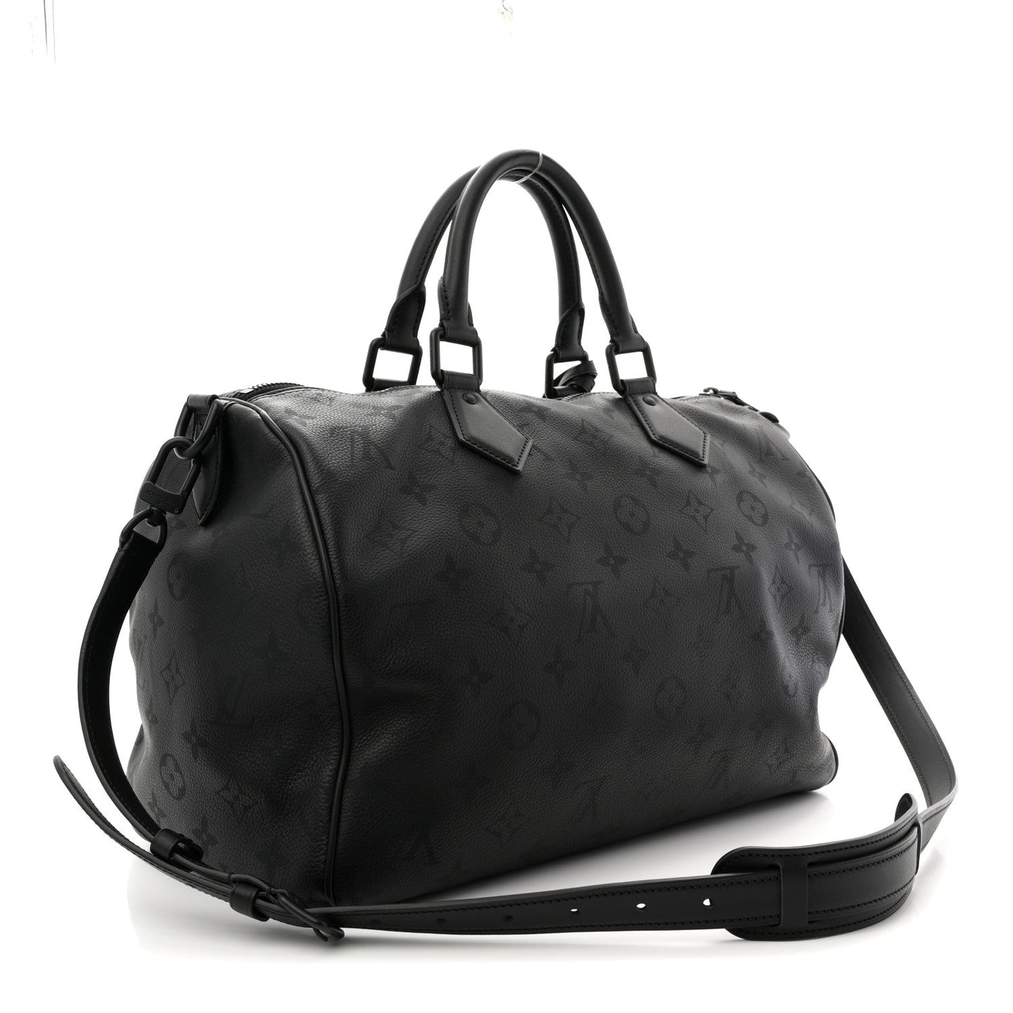 Calfskin Monogram Speedy P9 Bandouliere 40 Ultra Black
