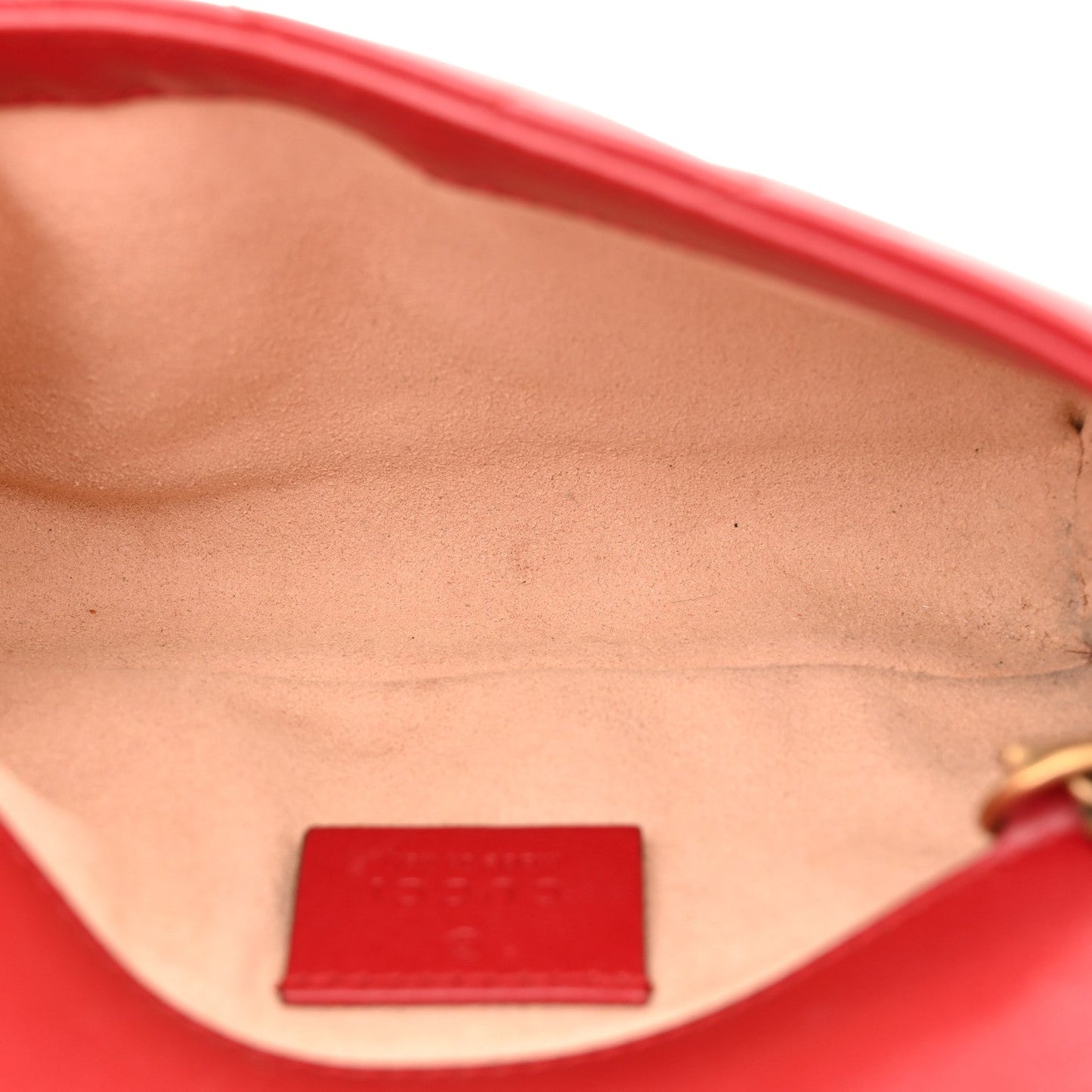 Calfskin Matelasse Super Mini GG Marmont Shoulder Bag Hibiscus Red