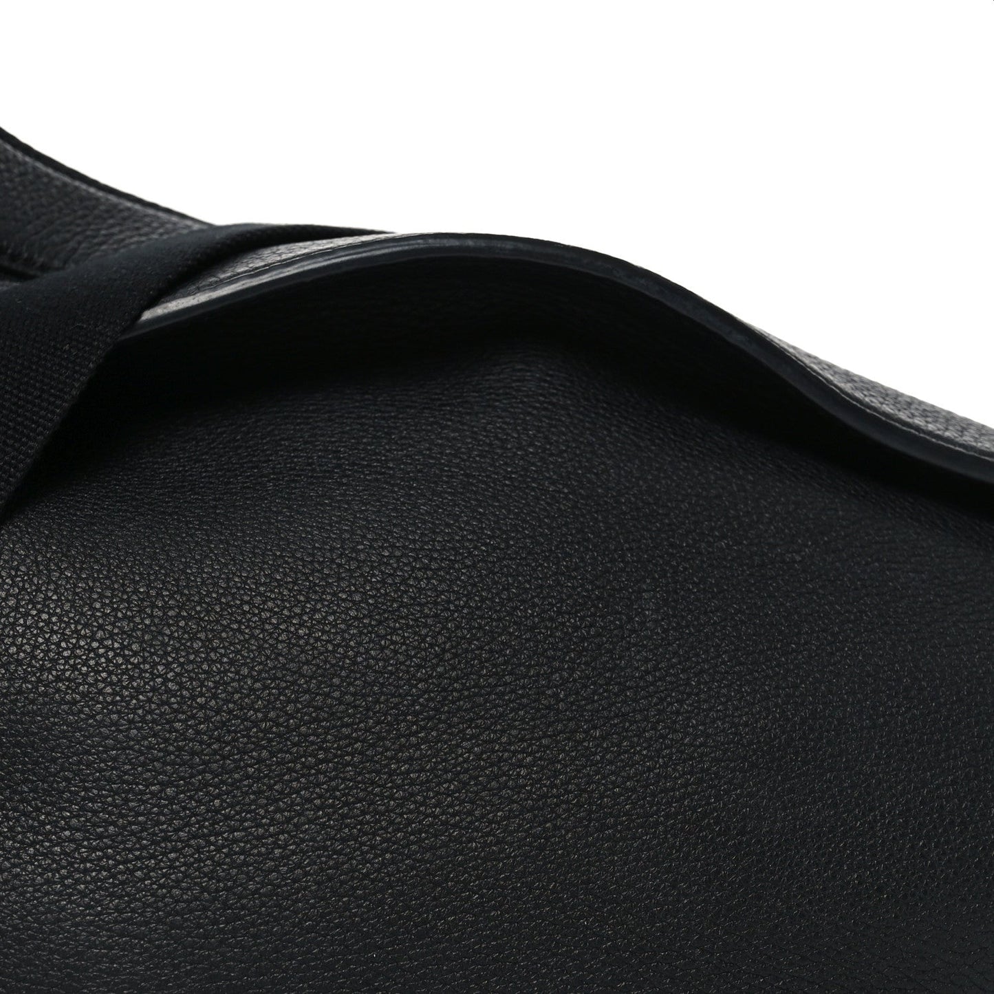 Grained Calfskin Large Slouchy Banana Bag Black