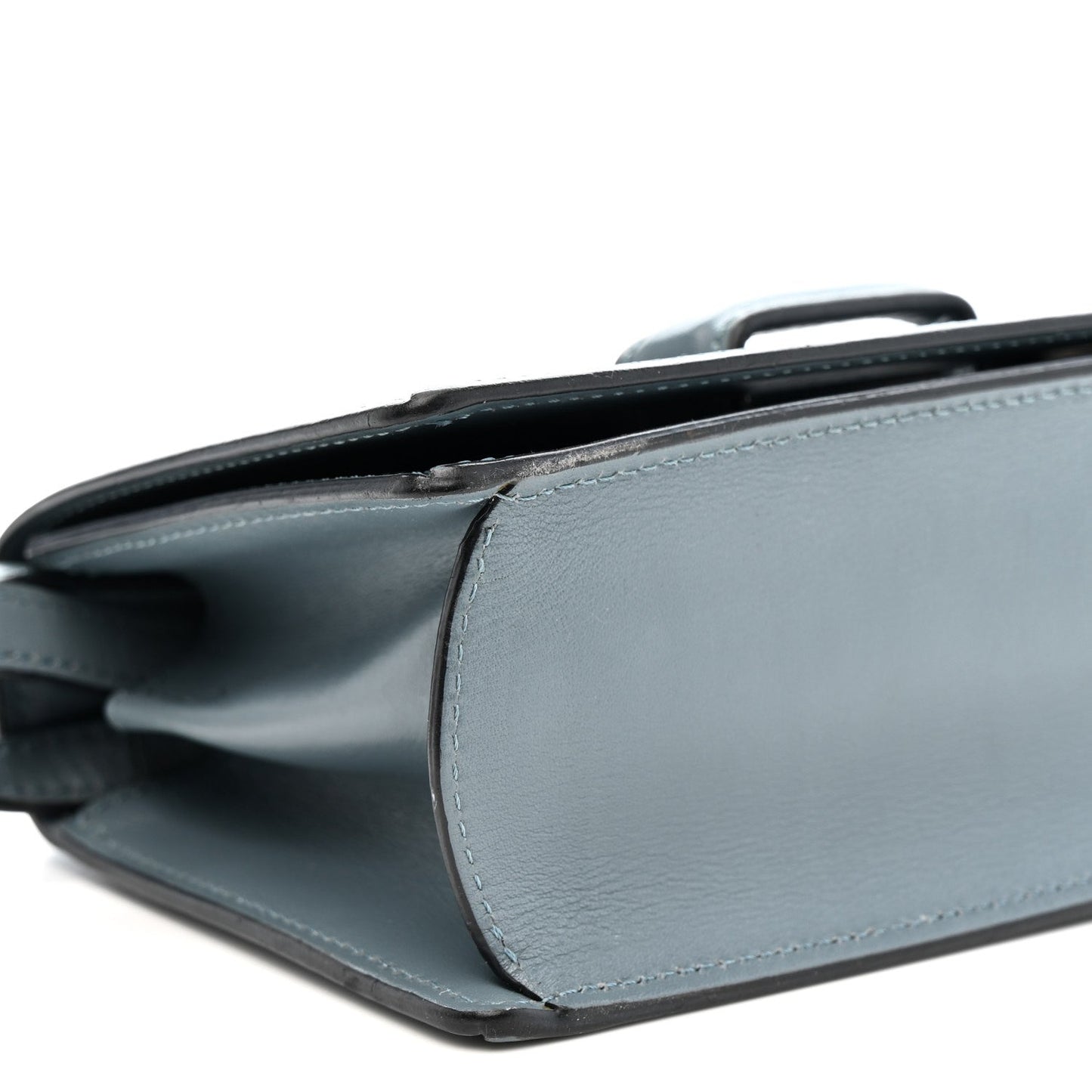 Calfskin Mini Barcelona Shoulder Bag Stone Blue