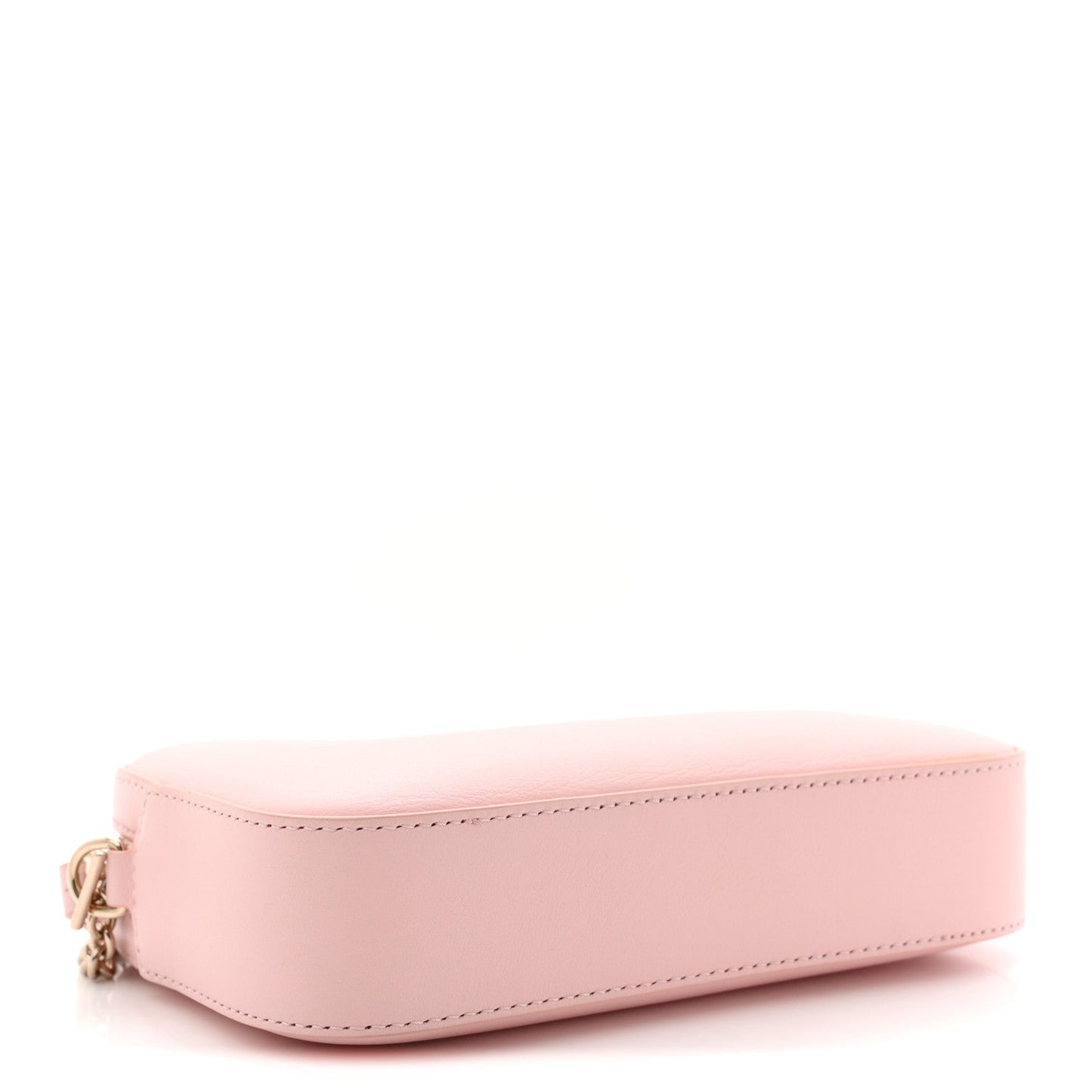 Dollar Calfskin Enamel Super Mini GG Marmont Chain Shoulder Bag Light Pink Blue