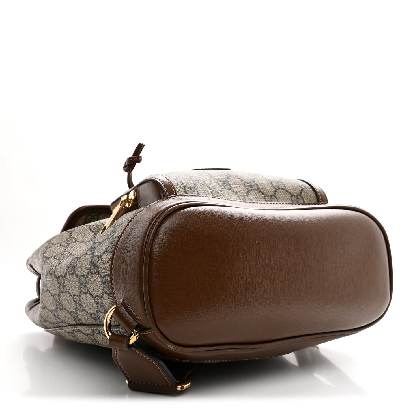 GG Supreme Monogram Azalea Calfskin Retro Interlocking G Buckle Backpack Beige Ebony Brown Sugar