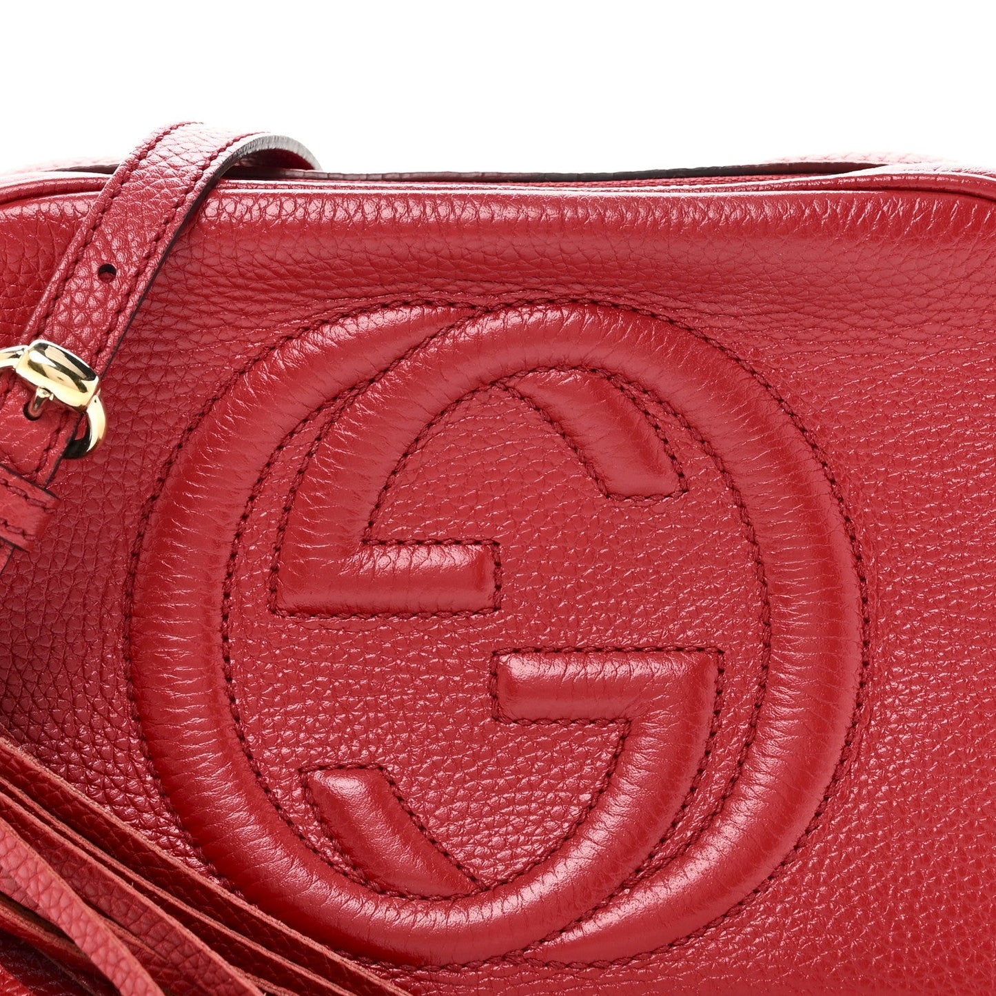 Pebbled Calfskin Small Soho Disco Bag Tabasco Red