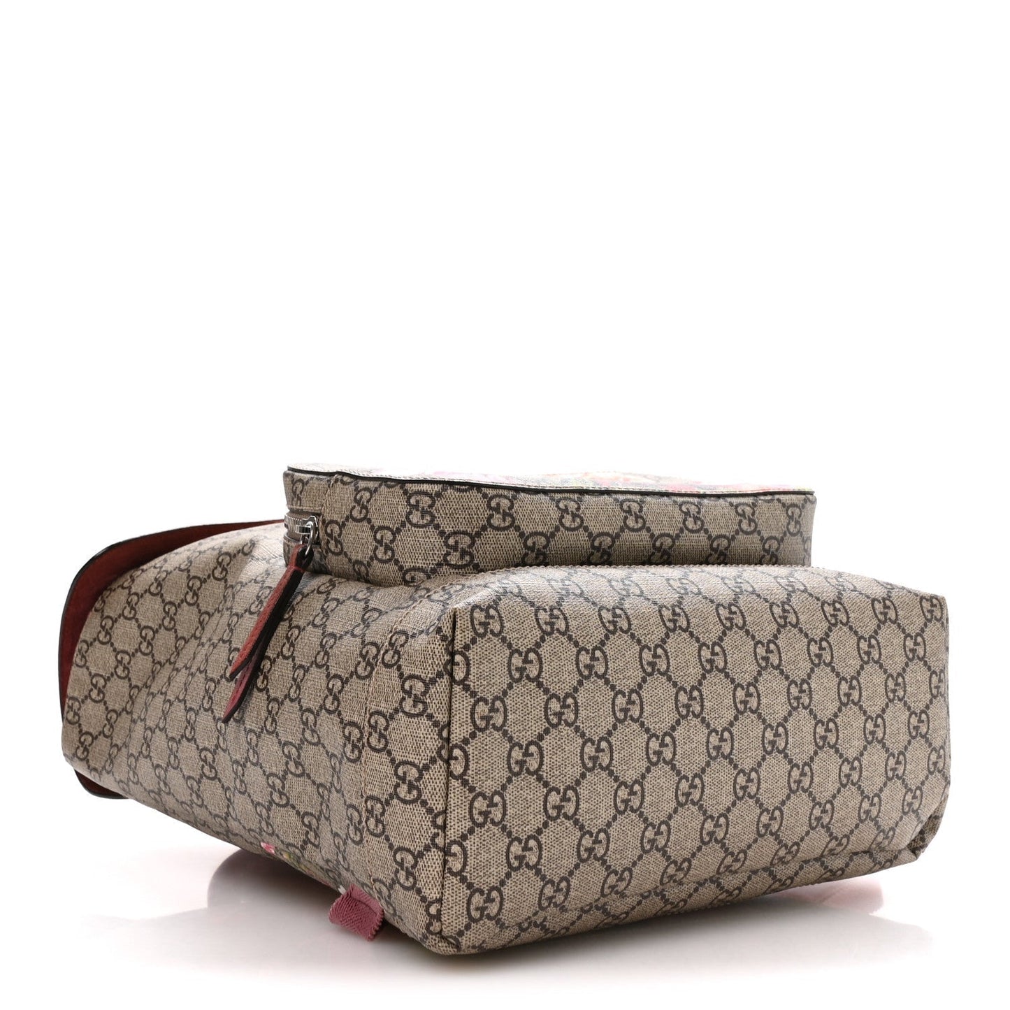 GG Supreme Monogram Blooms Medium Single Buckle Backpack Beige Multicolor Dry Rose