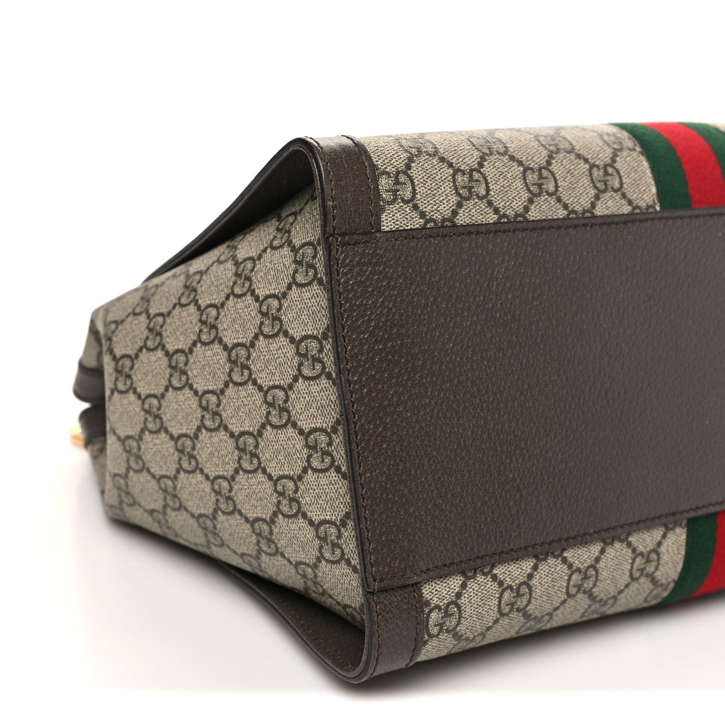 GG Supreme Monogram Web Medium Ophidia Tote Bag Brown