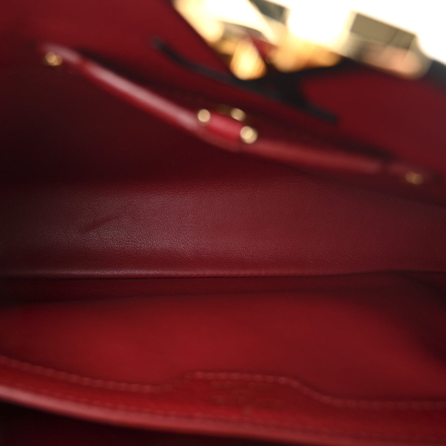 Calfskin Woven Capucines PM Black Red
