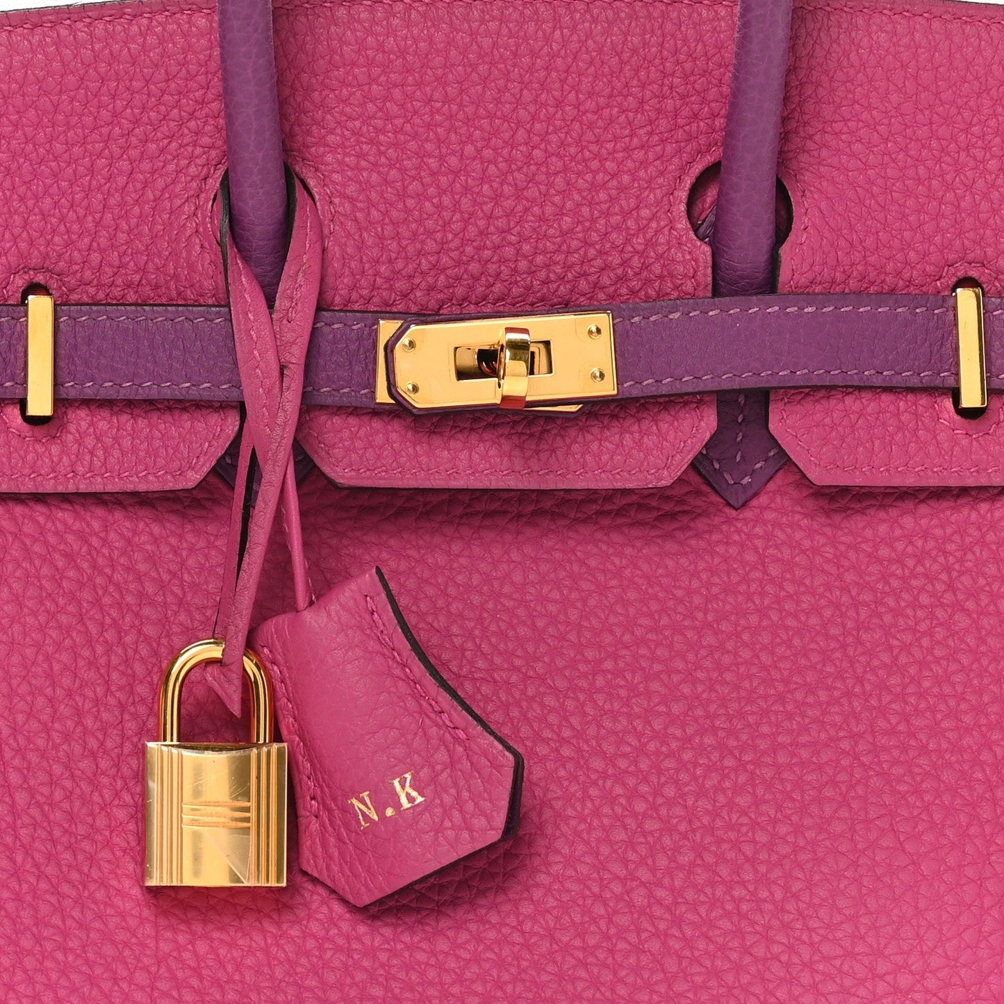 Togo Horseshoe Birkin 25 Rose Pourpre Cassis
